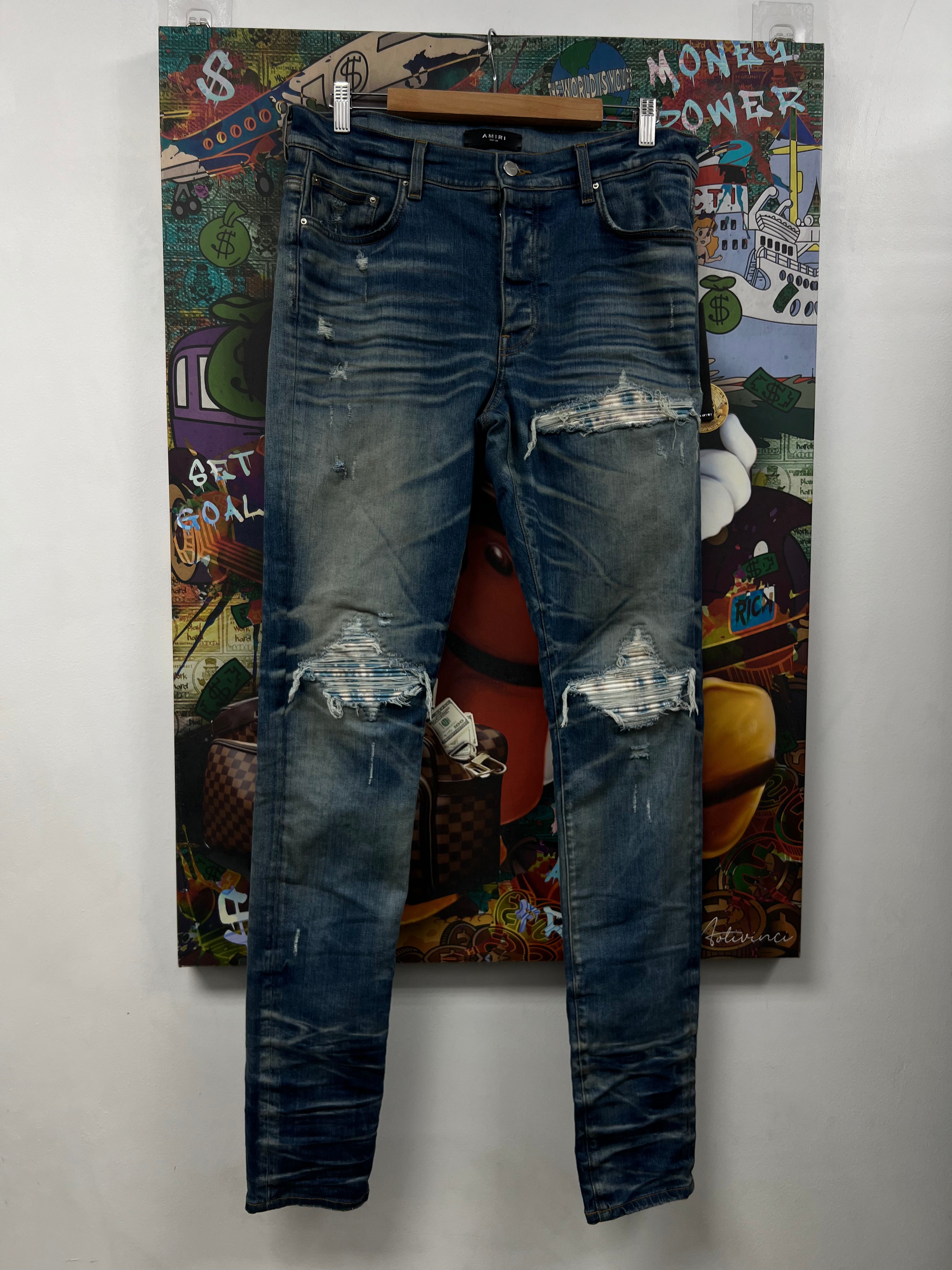 Amiri MX1 Light Wash Honeycomb Jeans