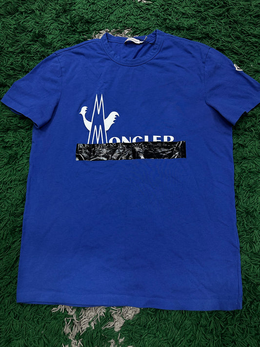 Moncler Tee Royal Blue Black Tape Used Medium N/A