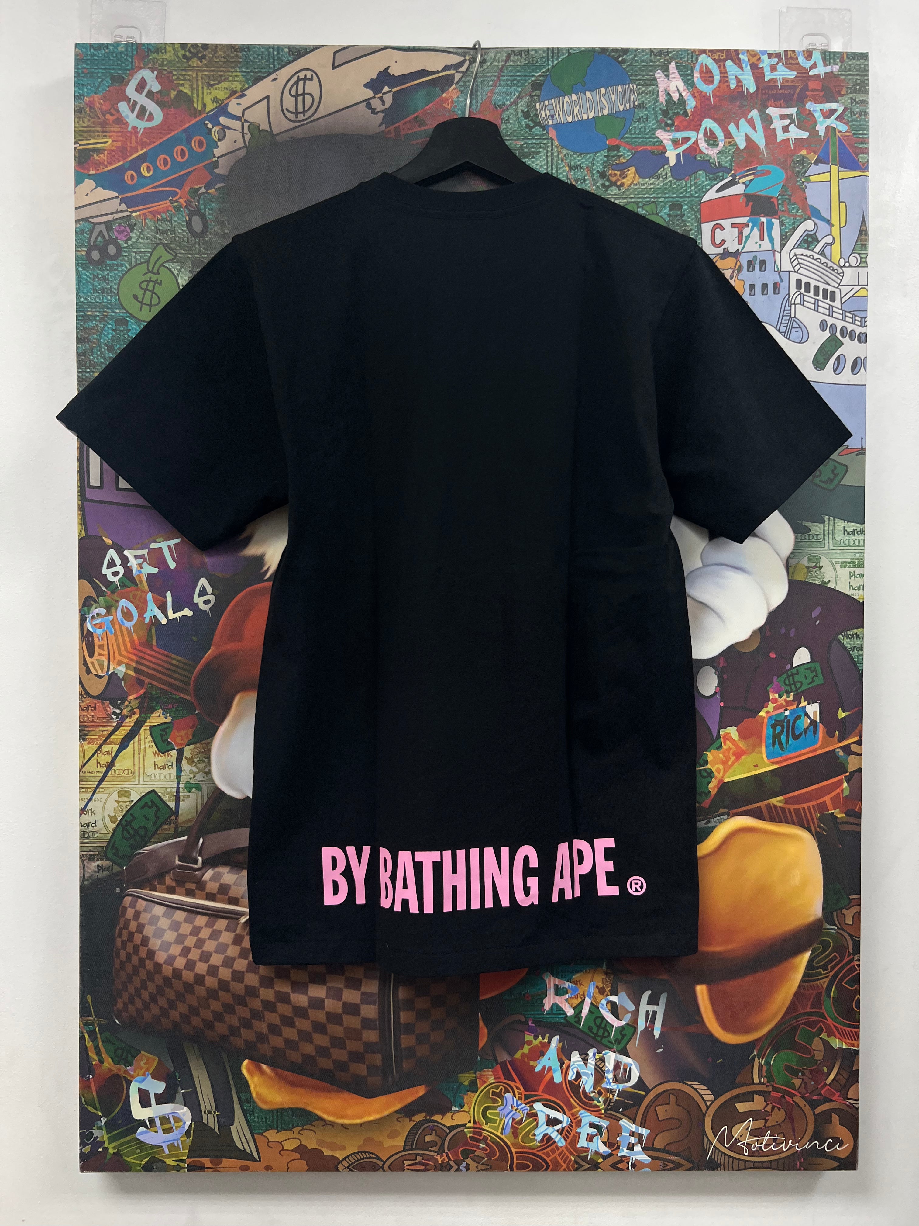 BAPE Pink & Red Camo Bapesta Tee