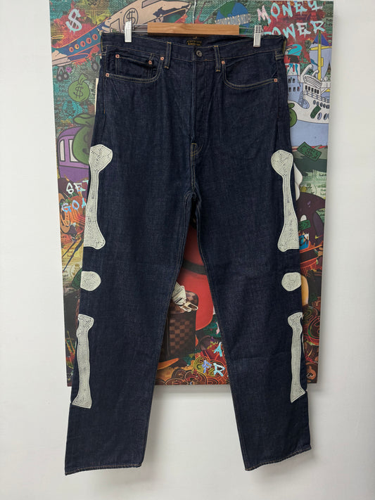 Kapital Bone Jeans Navy New With Tags