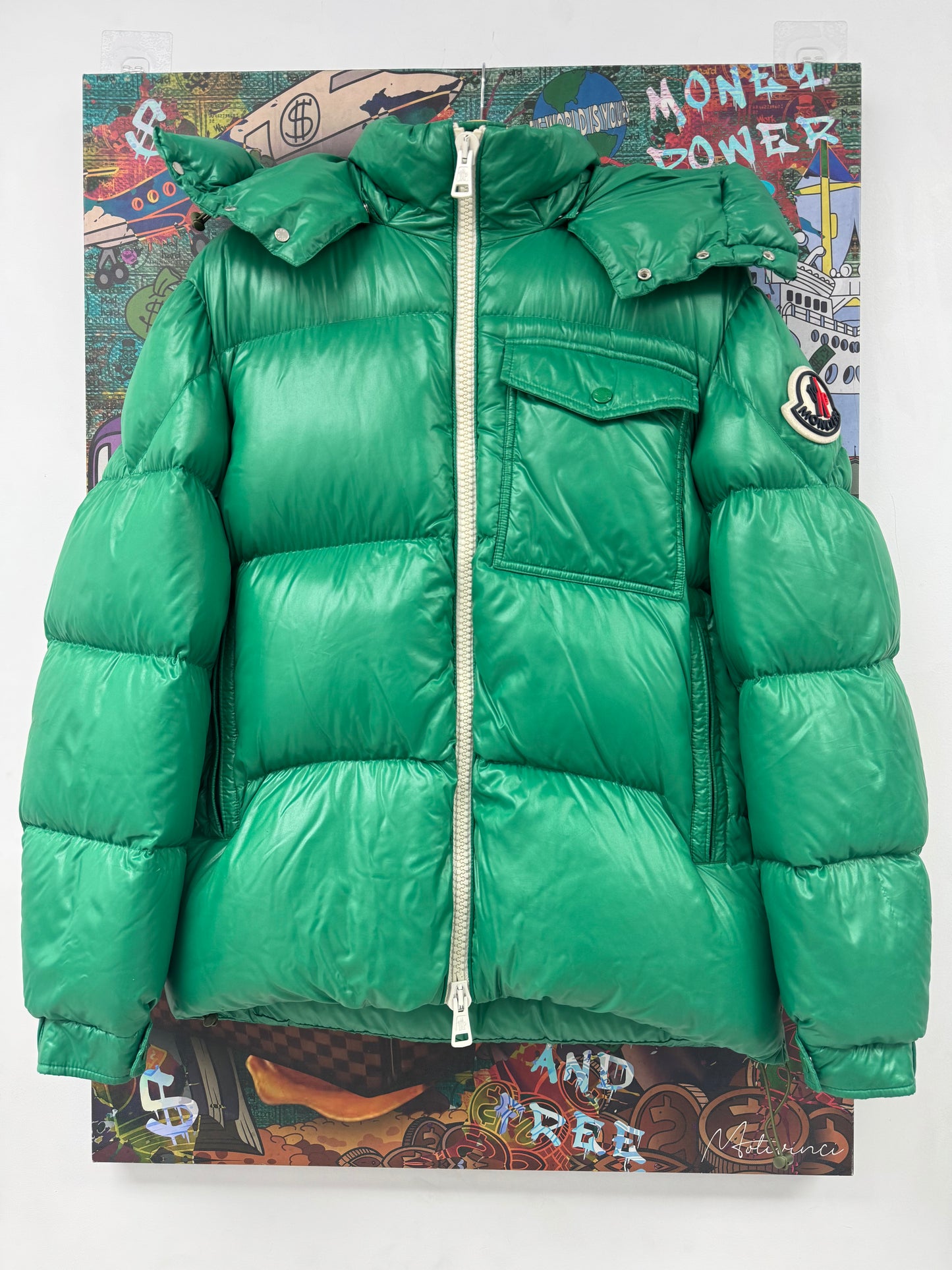 Moncler Jacket Green Used 4 (Large)