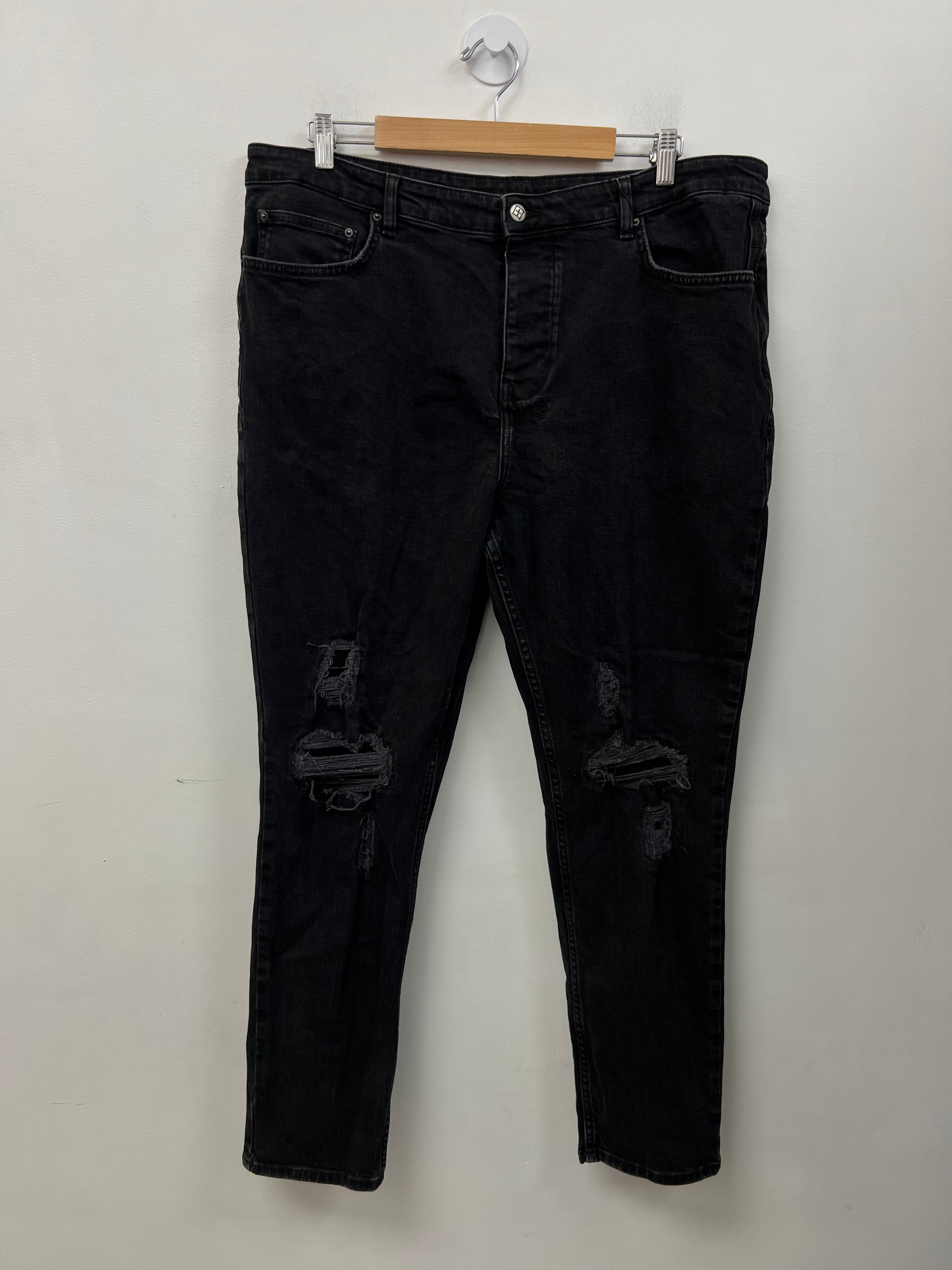 Ksubi Black Wash Knee Patchwork Jeans