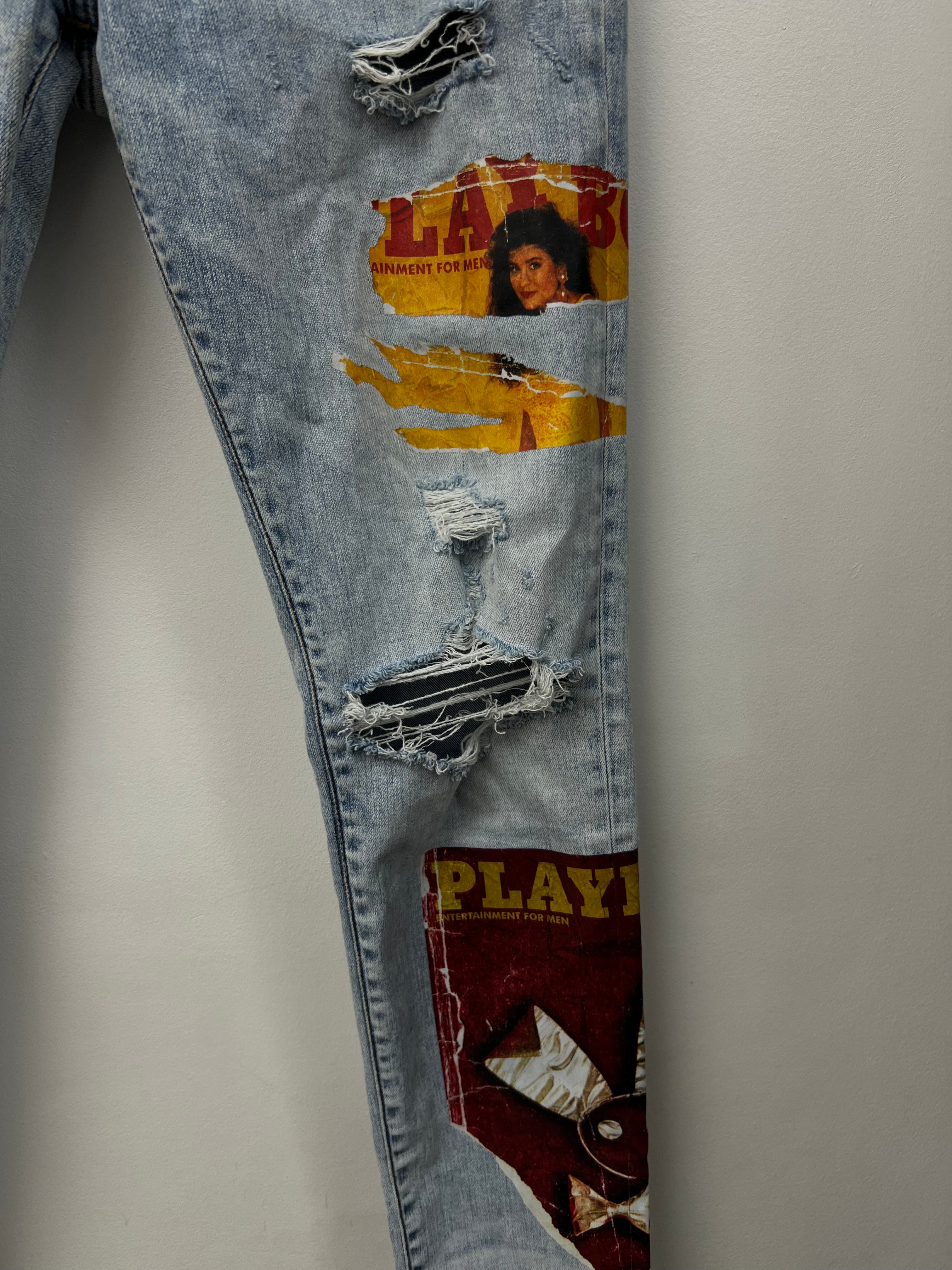 Amiri Light Wash Playboy Magazine Jeans
