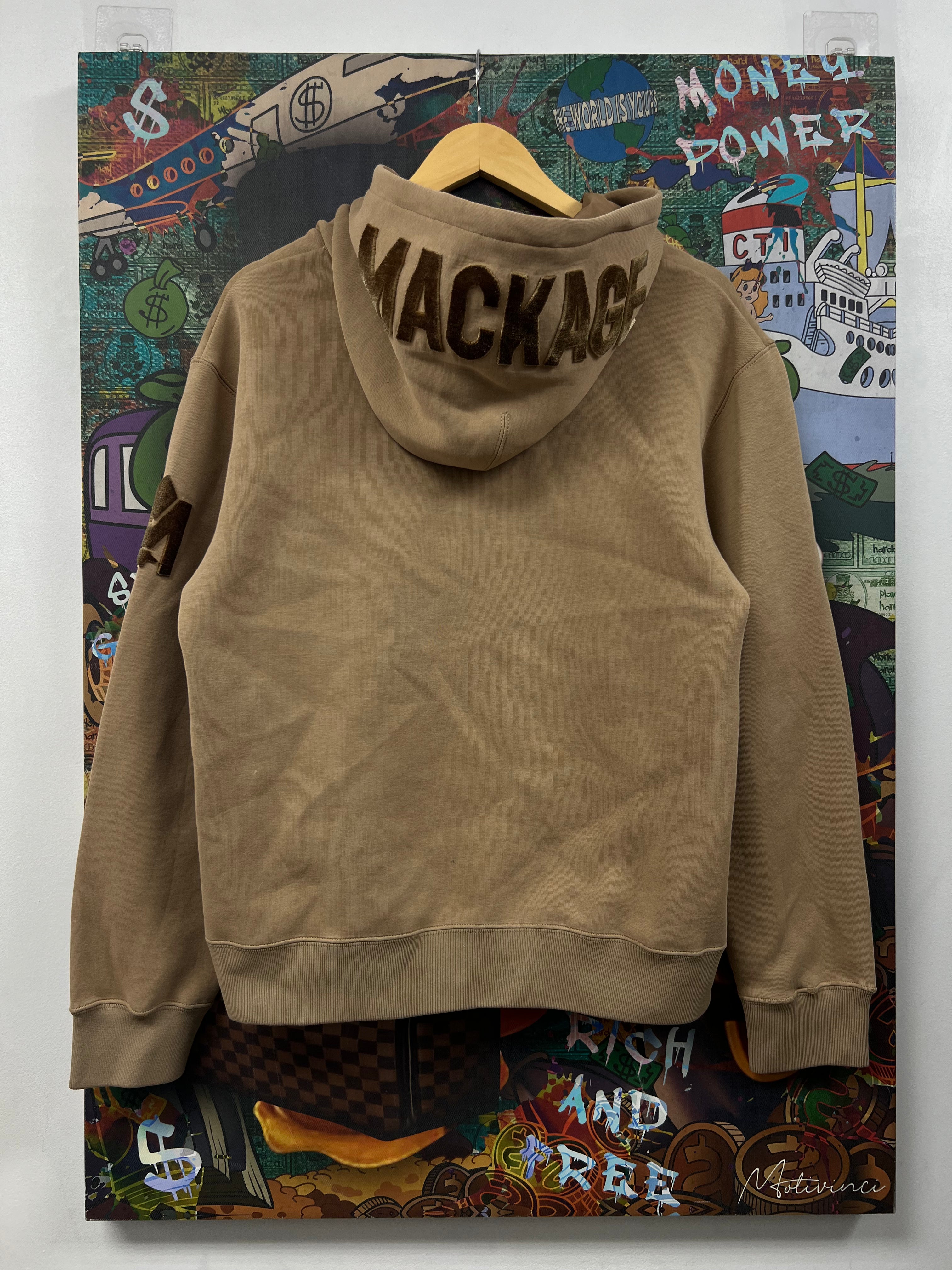 Mackage Tan Velvet Hood Logo Hoodie