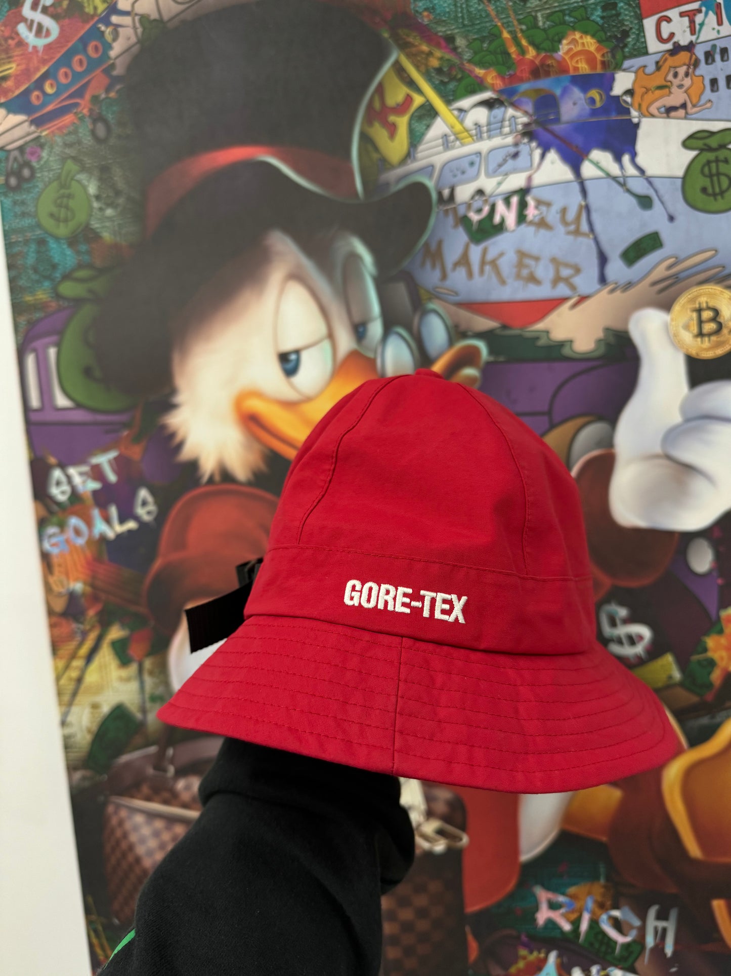 Supreme Red Gor Tex Bucket Cap Used OS N/A