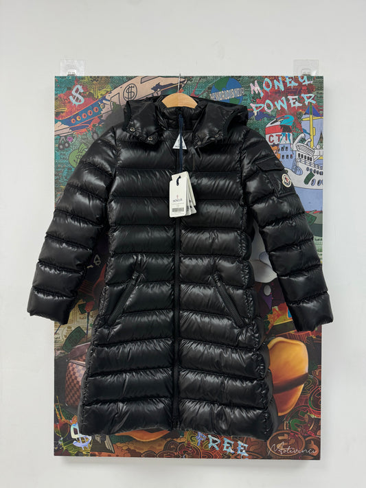 Moncler Moka Long Coat Black New Kid's 10 Years Old With Tags