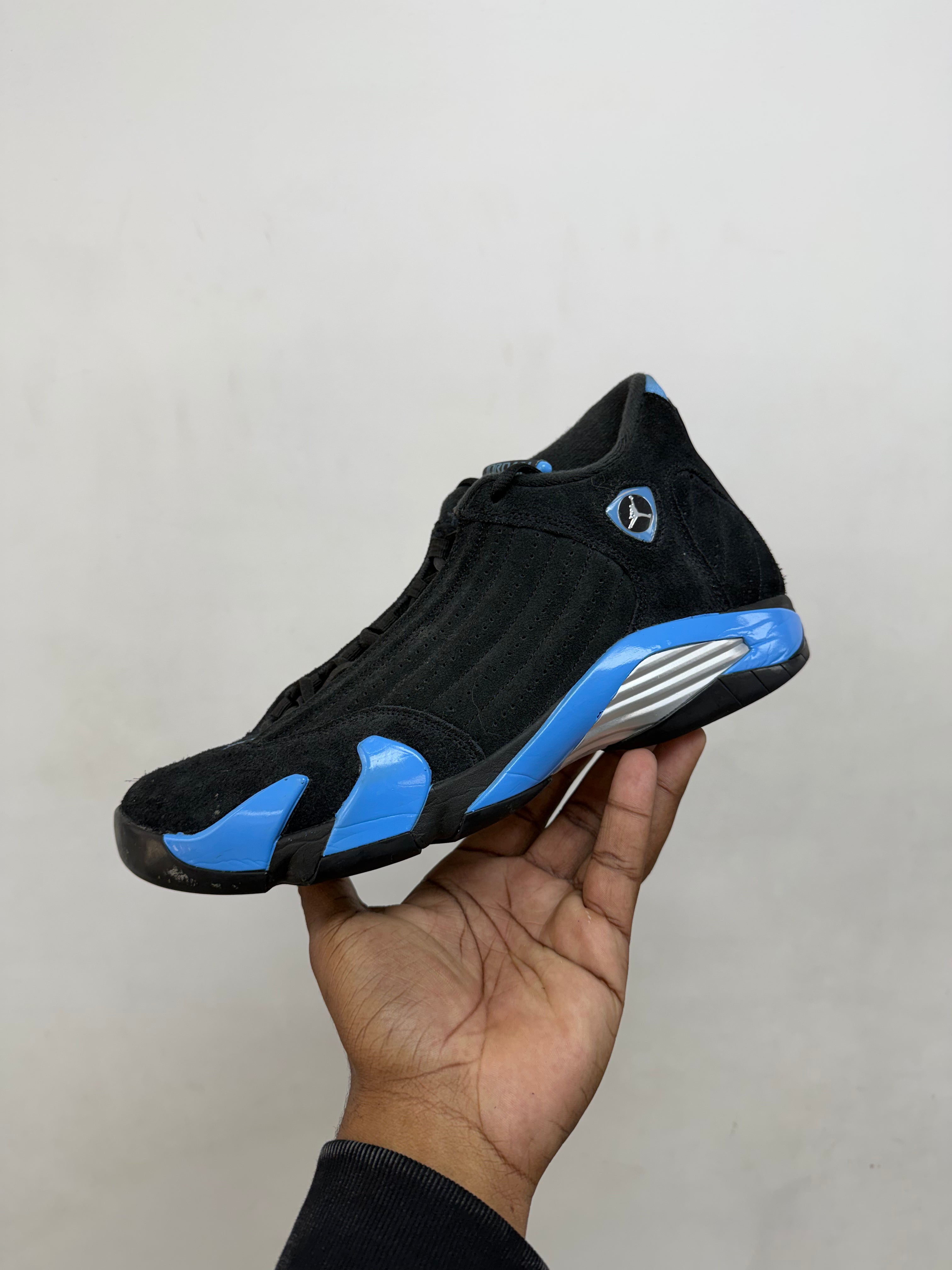 Jordan 14 Black University Blue Sneakers
