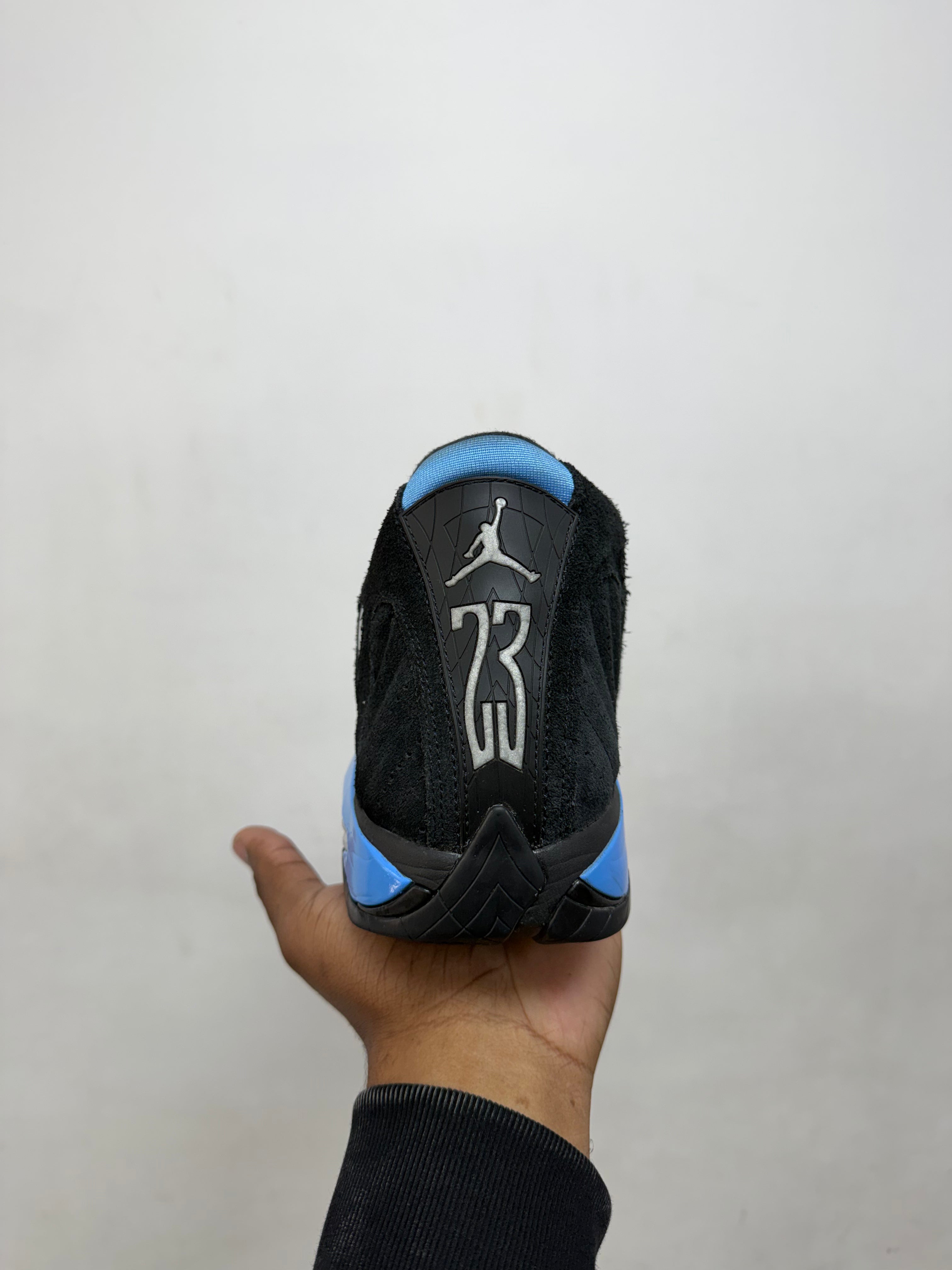 Jordan 14 Black University Blue Sneakers
