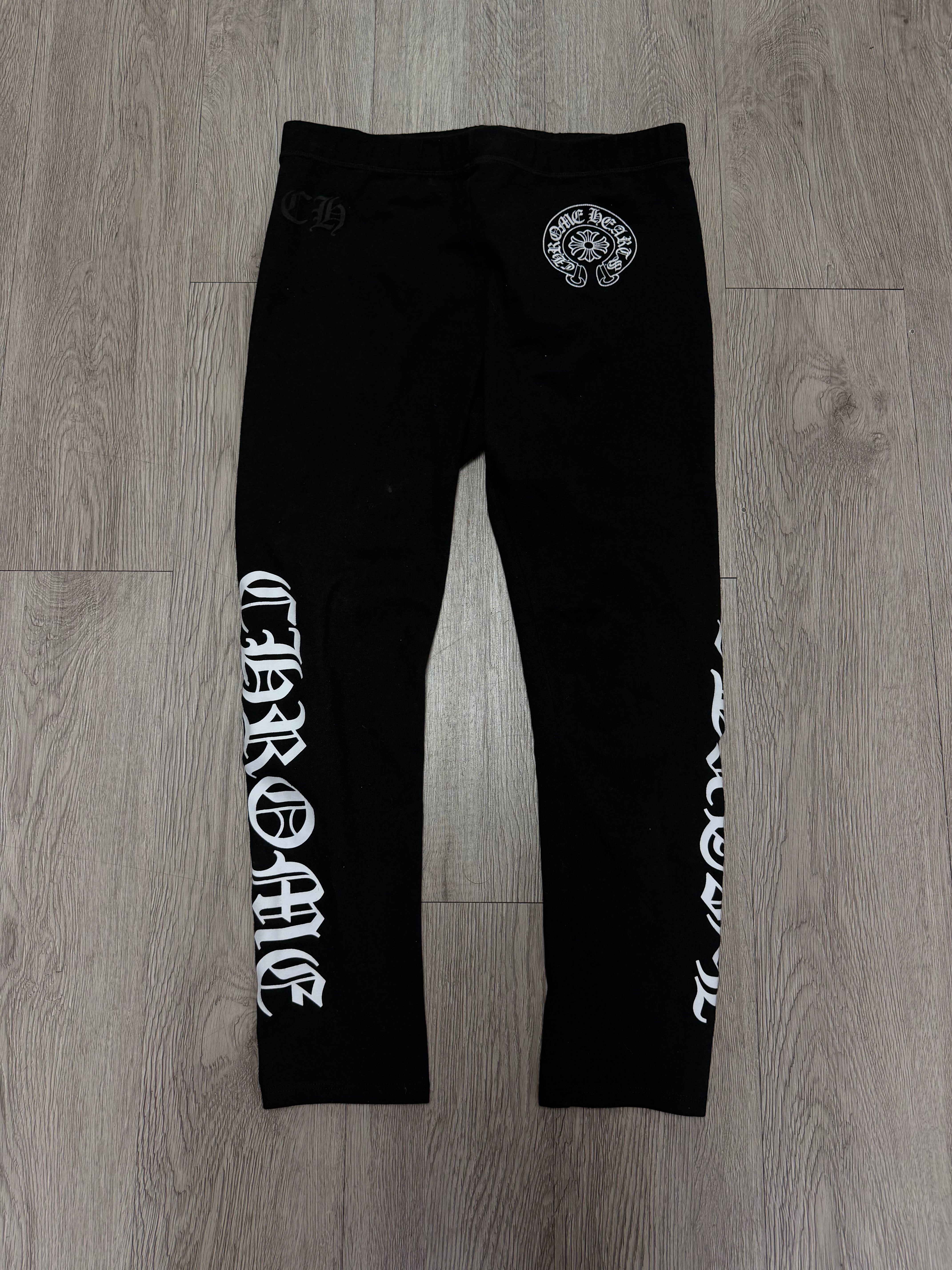 Chrome Hearts Black Horseshoe Logo Thick Leggings