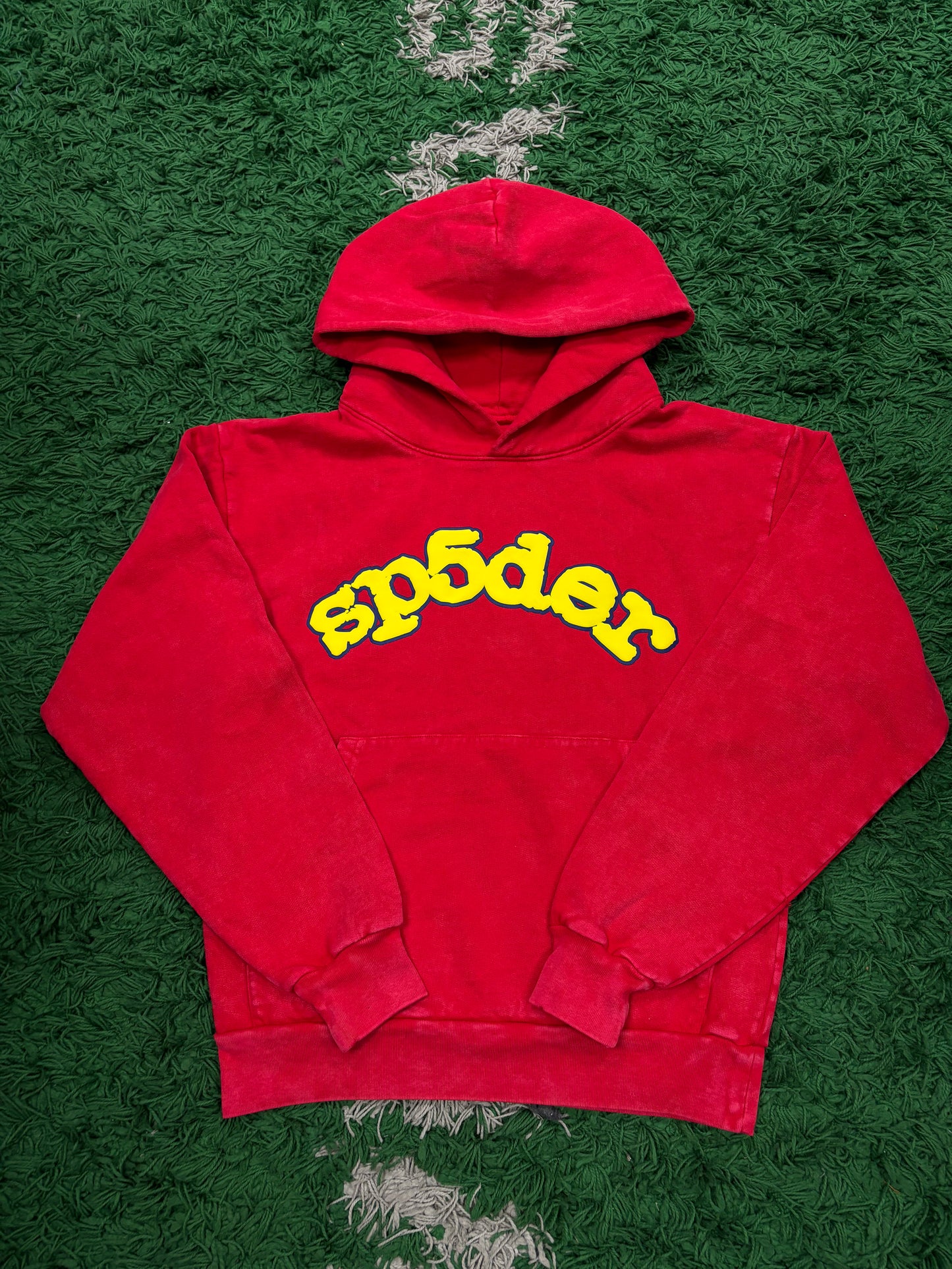 Sp5der OG Logo Hoodie Red Yellow New Small With Tags