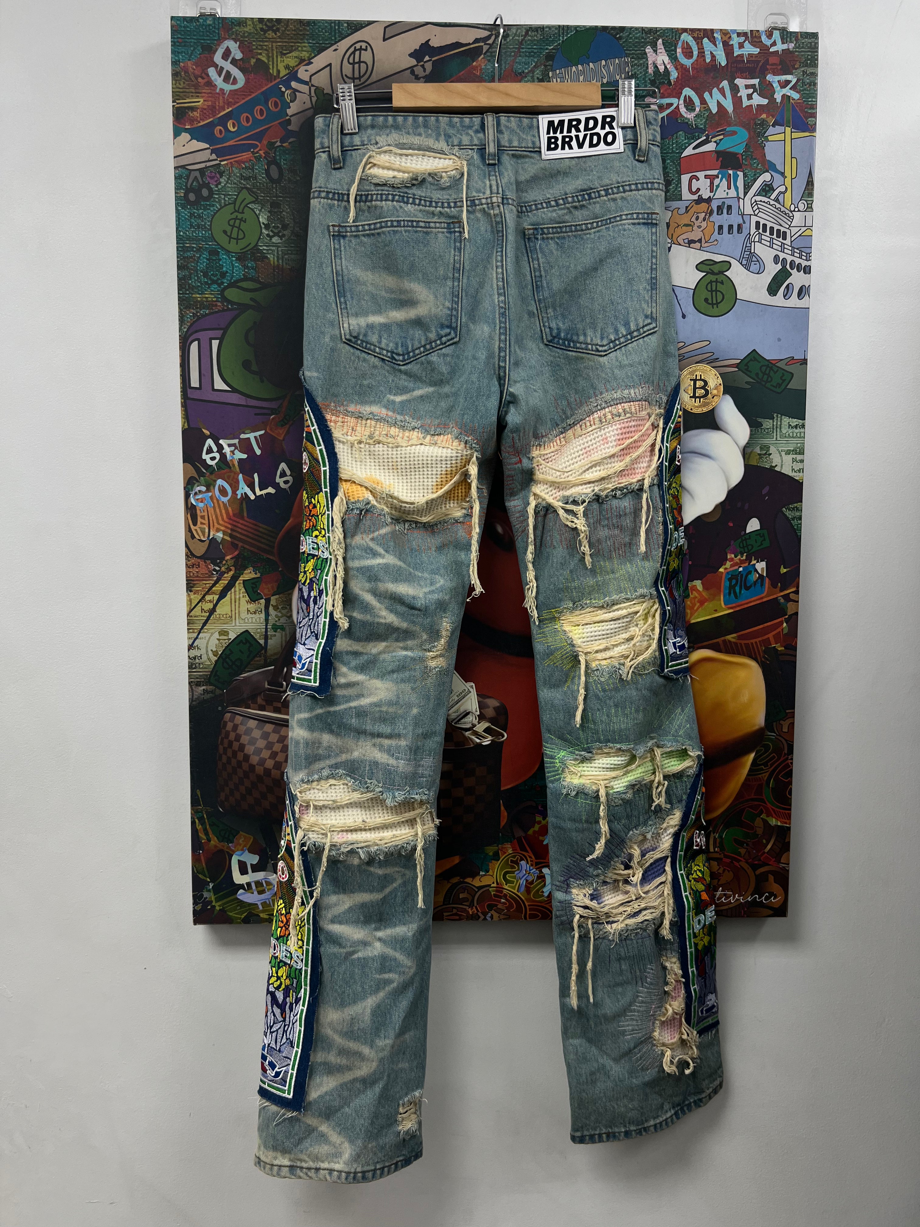 Who Decides War Light Wash Stained Glass Roygbiv Denim Jeans