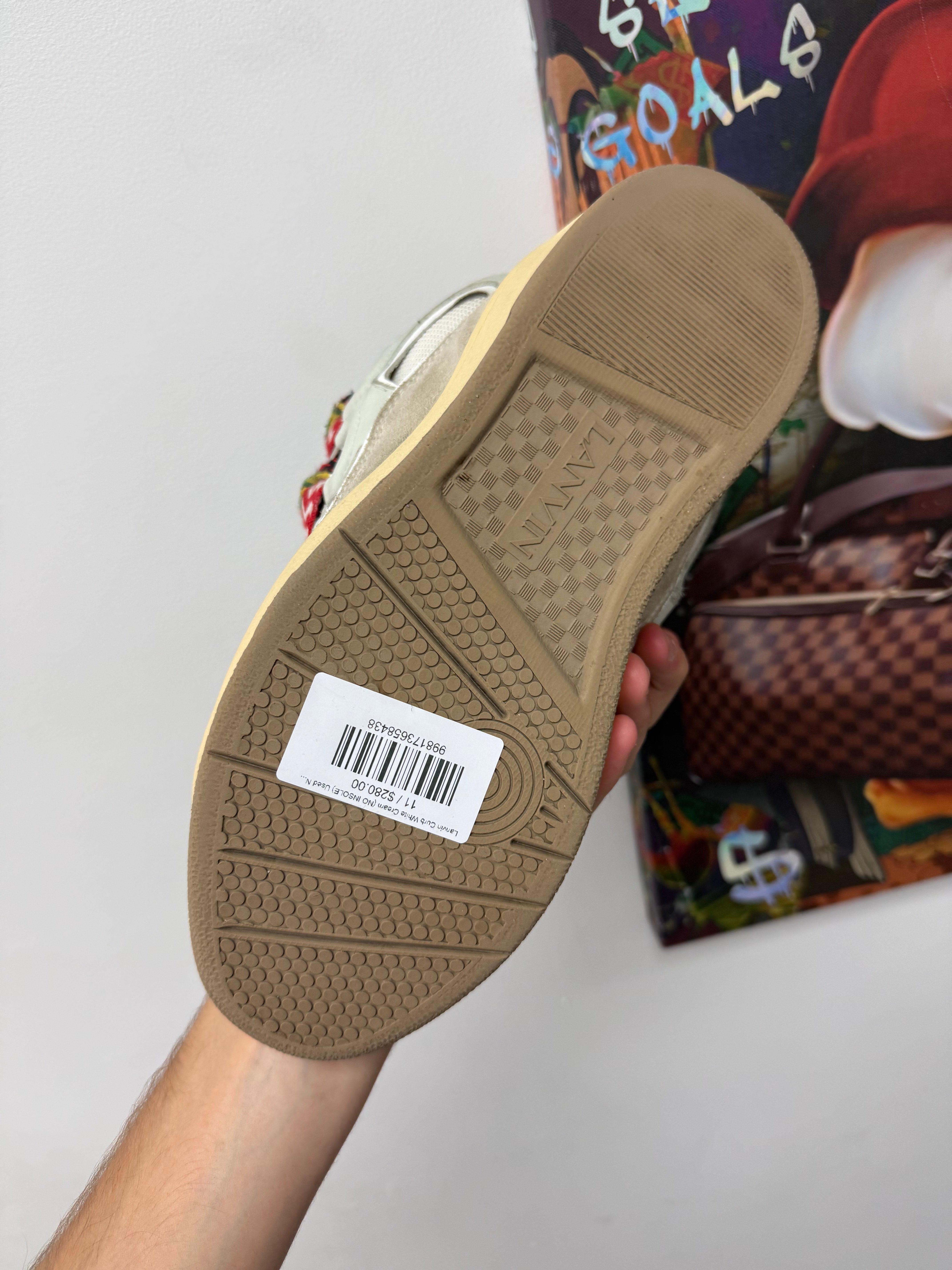 Lanvin Curb White Cream (NO INSOLE) Used No Box