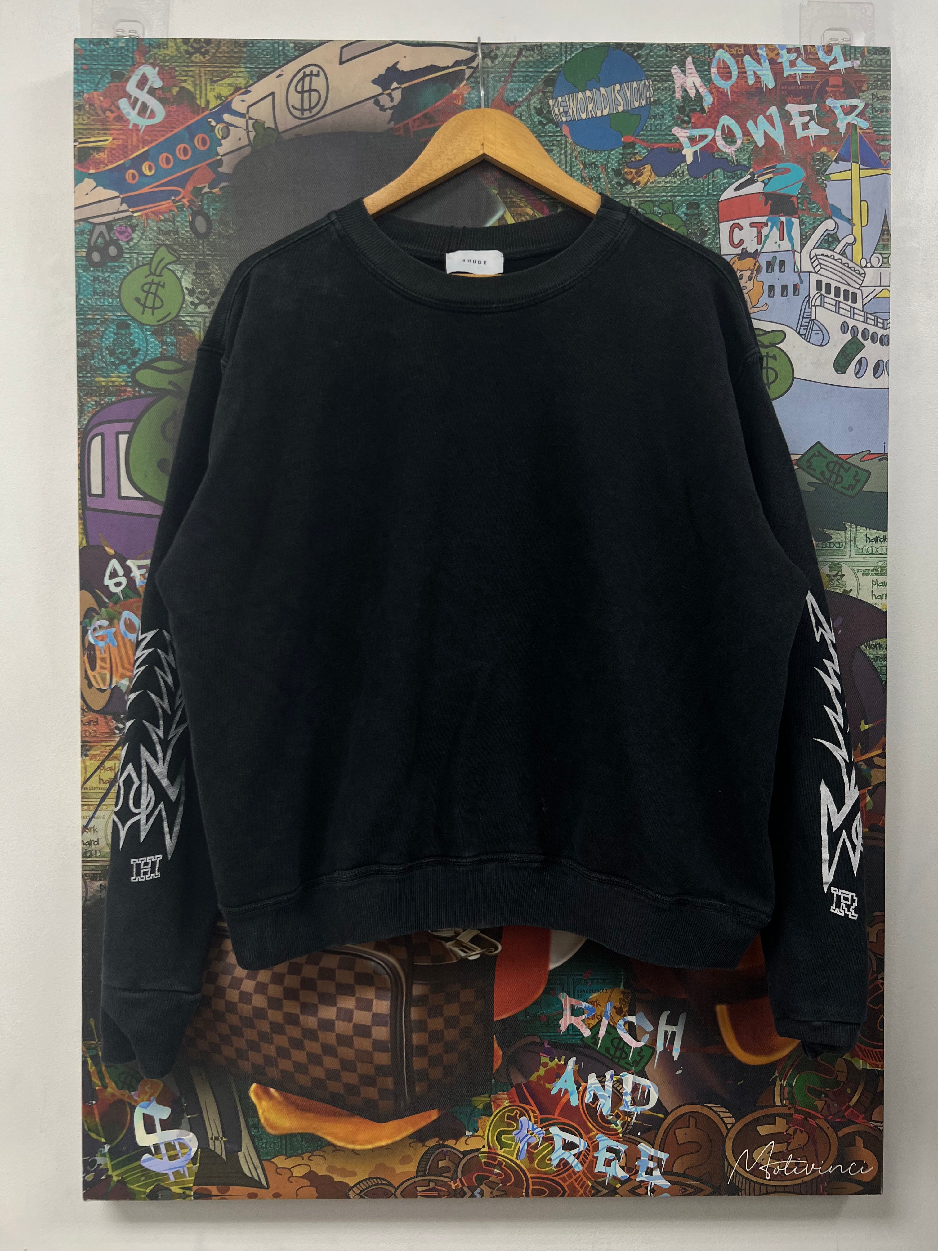 Rhude Black Wash Horse Crewneck