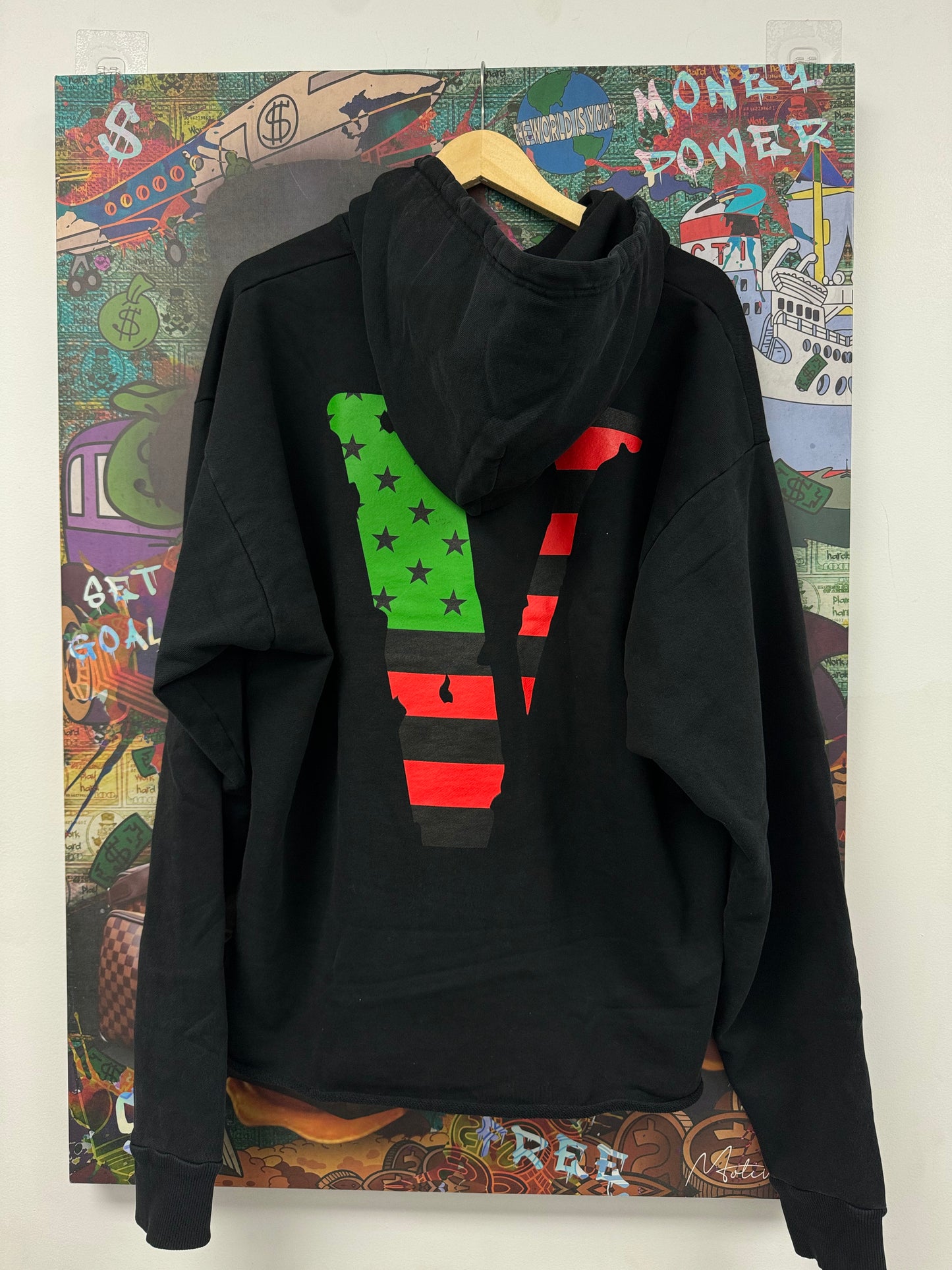 VLONE Flag Power Hoodie Black New Large N/A