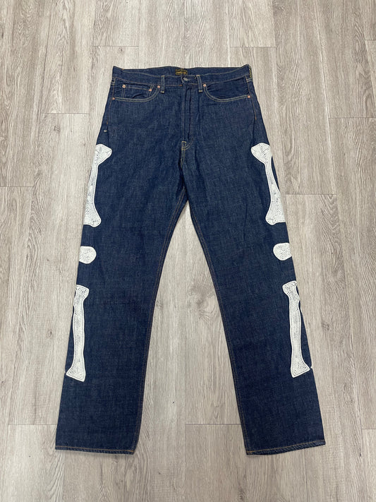 Kapital Navy Selvedge Bone Denim Jeans