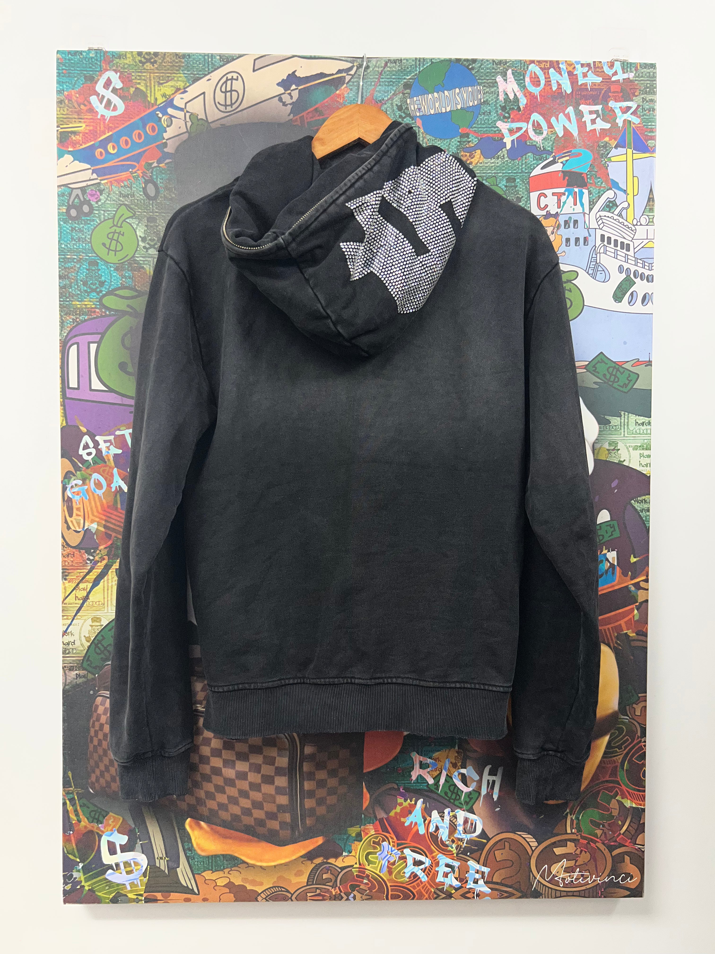 SB Studios Black Rhinestone Hoodie