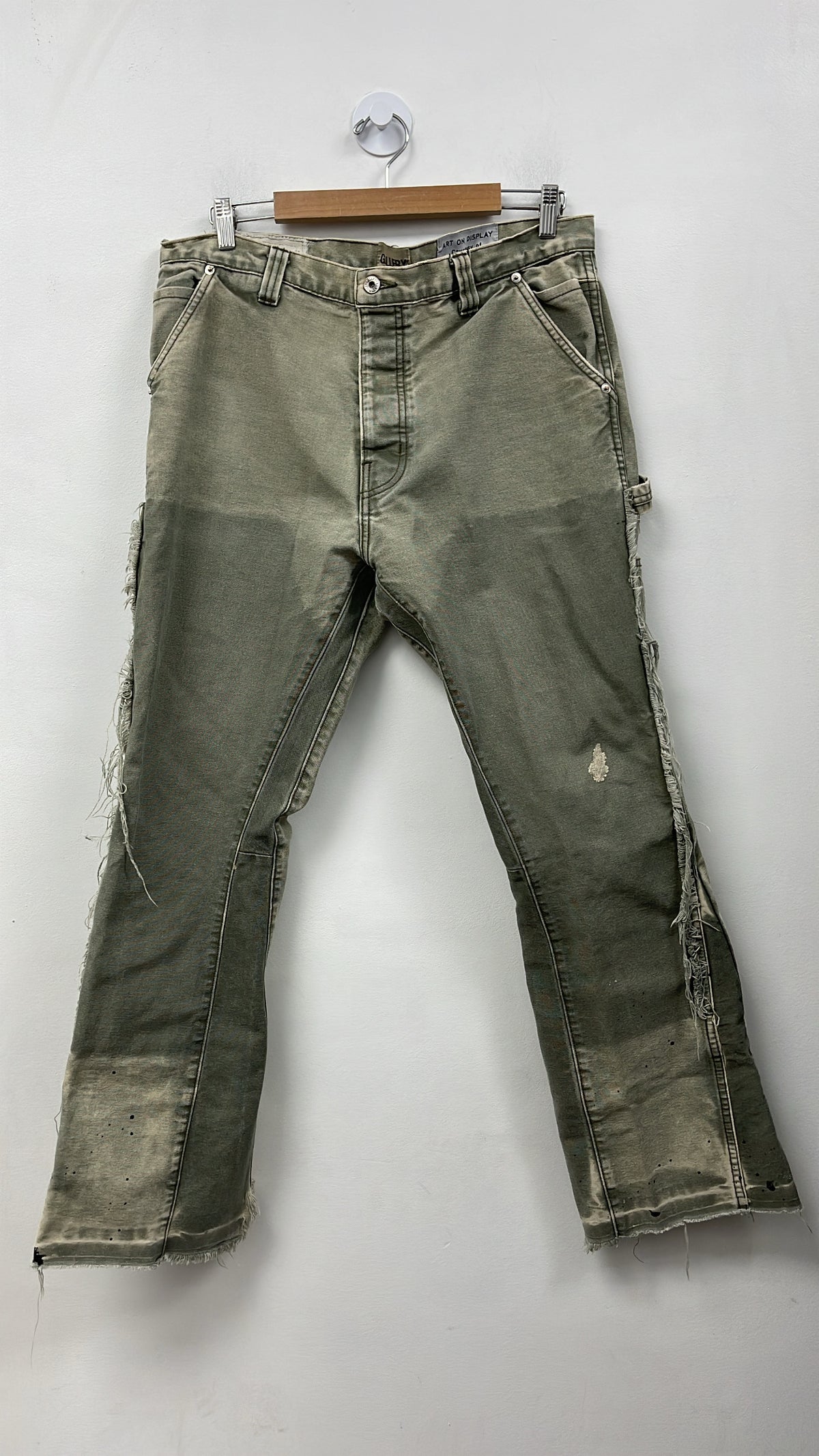 Gallery Dept Olive Paint Splatter Flare Jeans