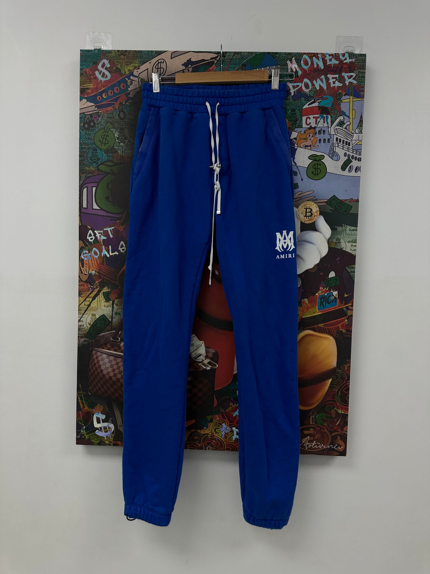 Amiri Sweats Blue MA Logo Used Small