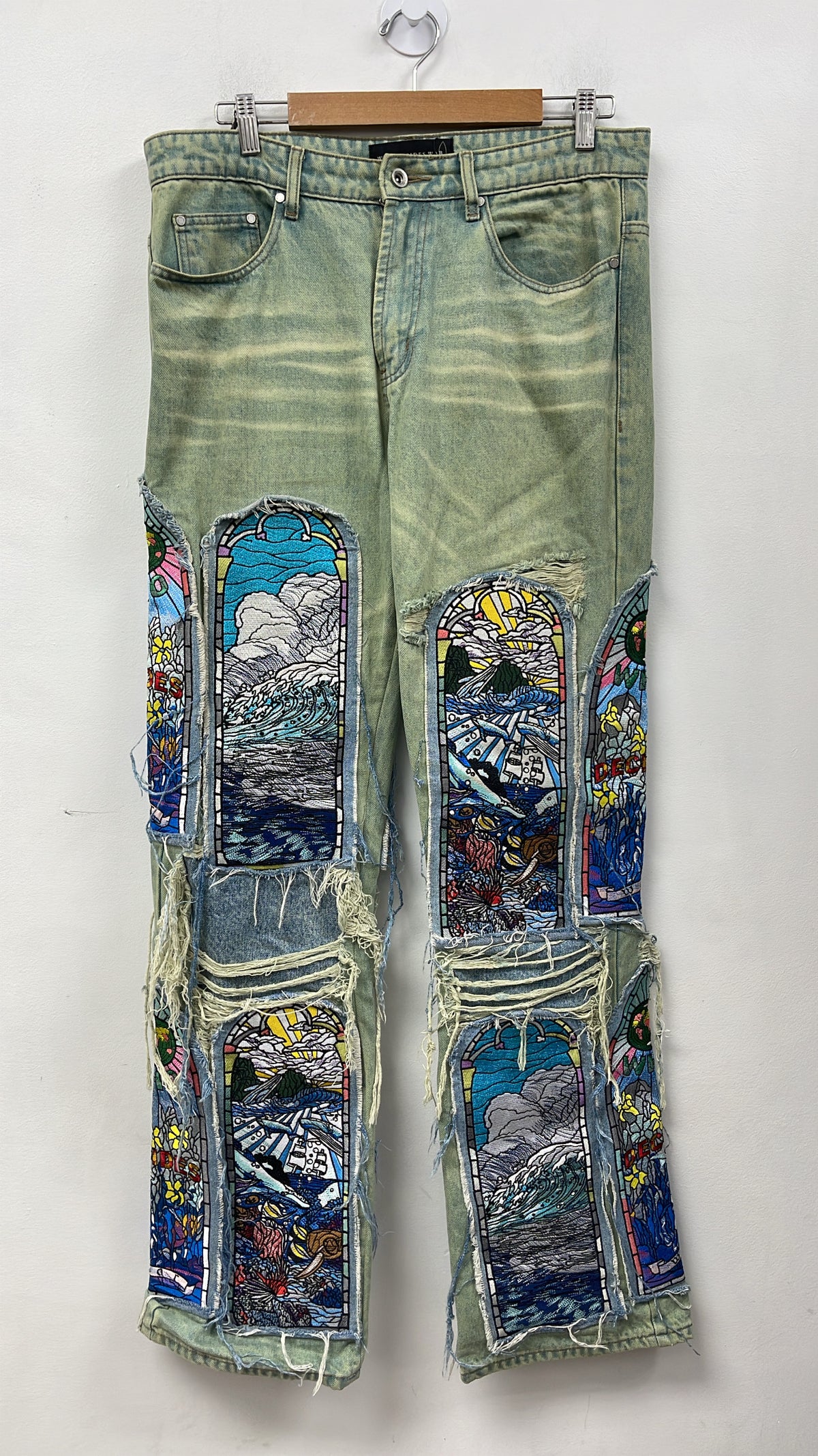 Who Decides War Aqua Patch Jeans