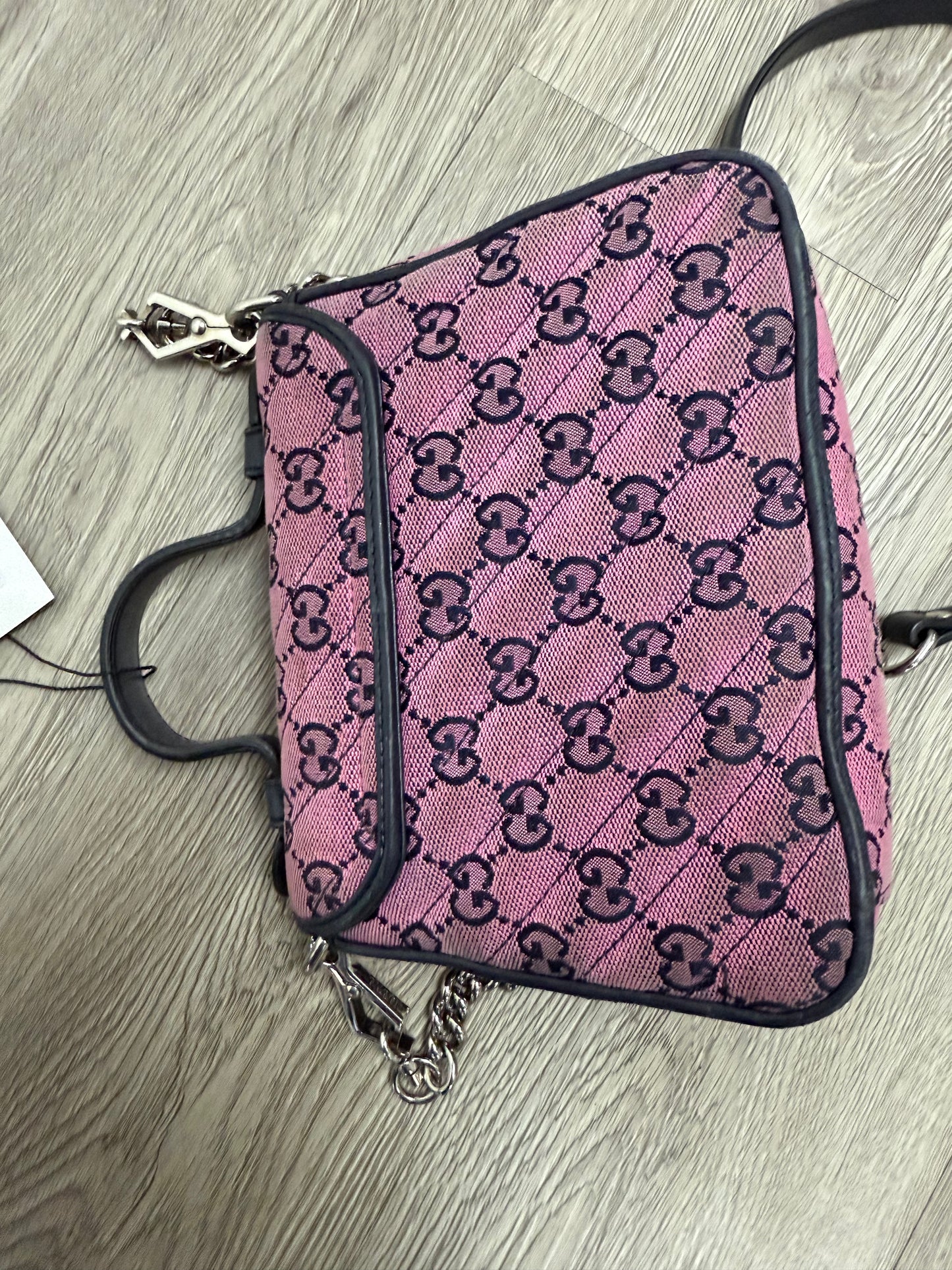 Gucci GG Canvas Marmont Mini Pink Bag Used No Box