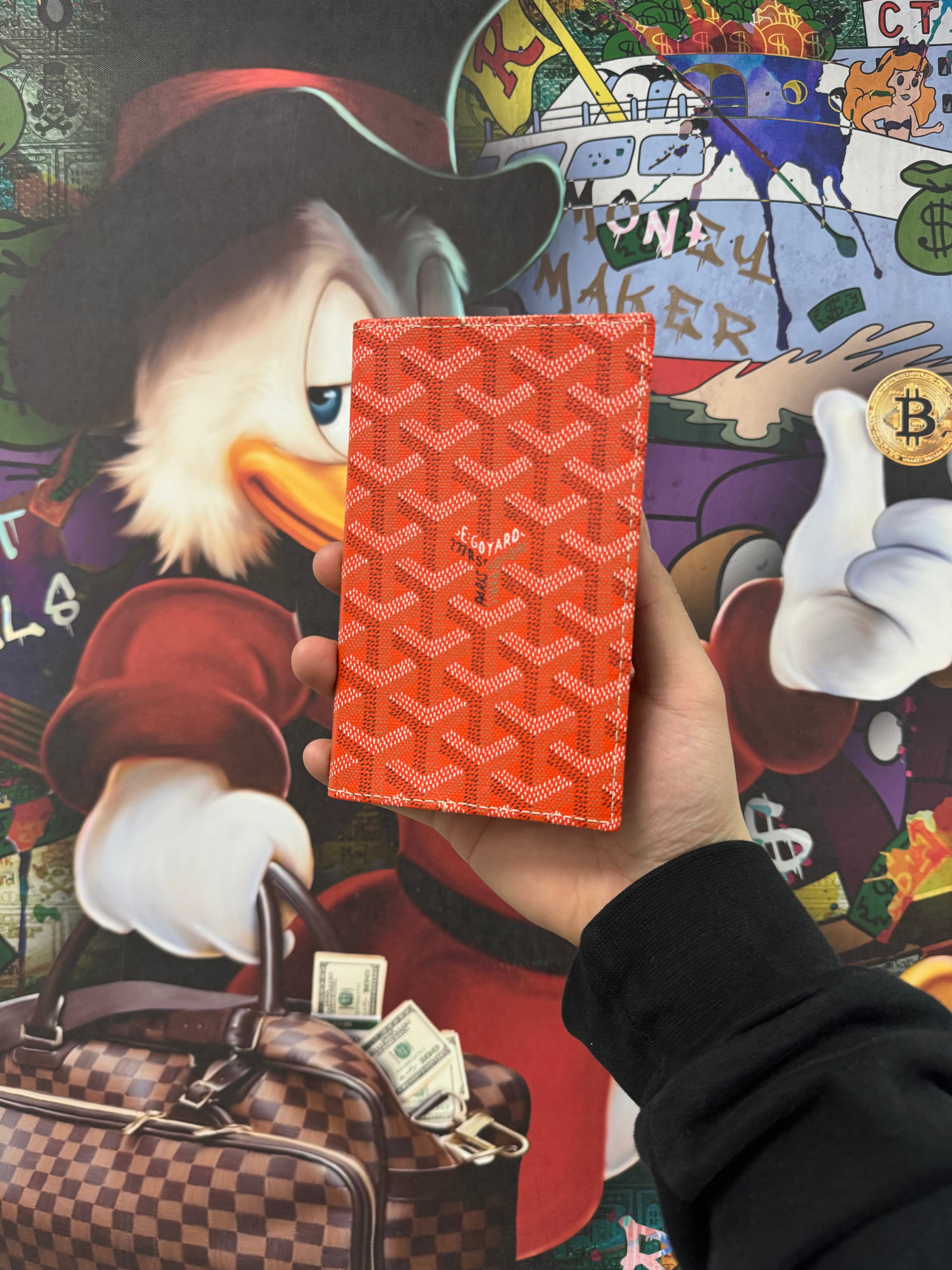 Goyard Orange Long Wallet Used OS N/A