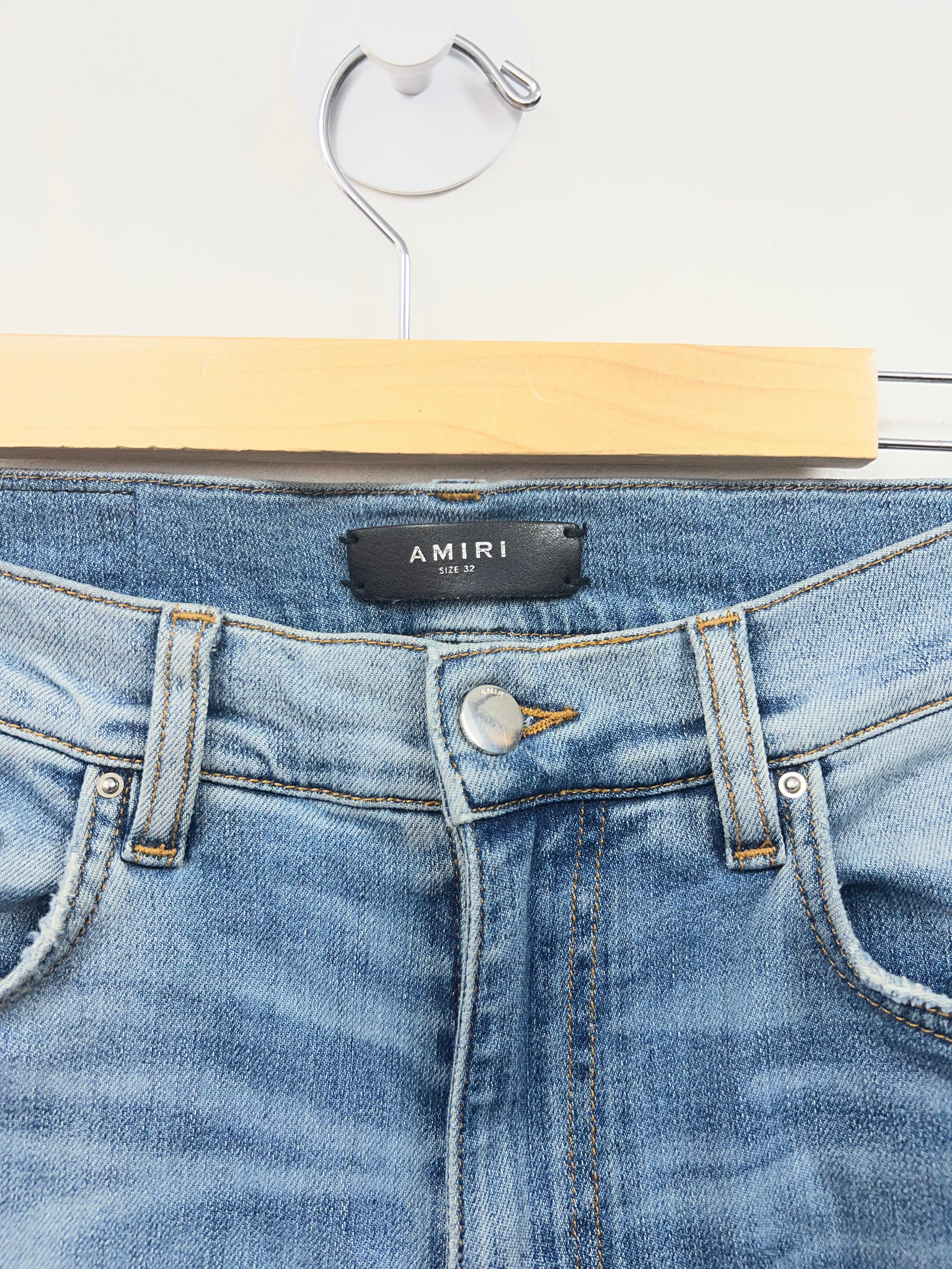 Amiri MX1 Light Wash Black White Patch (Old Season Zipper) Jeans