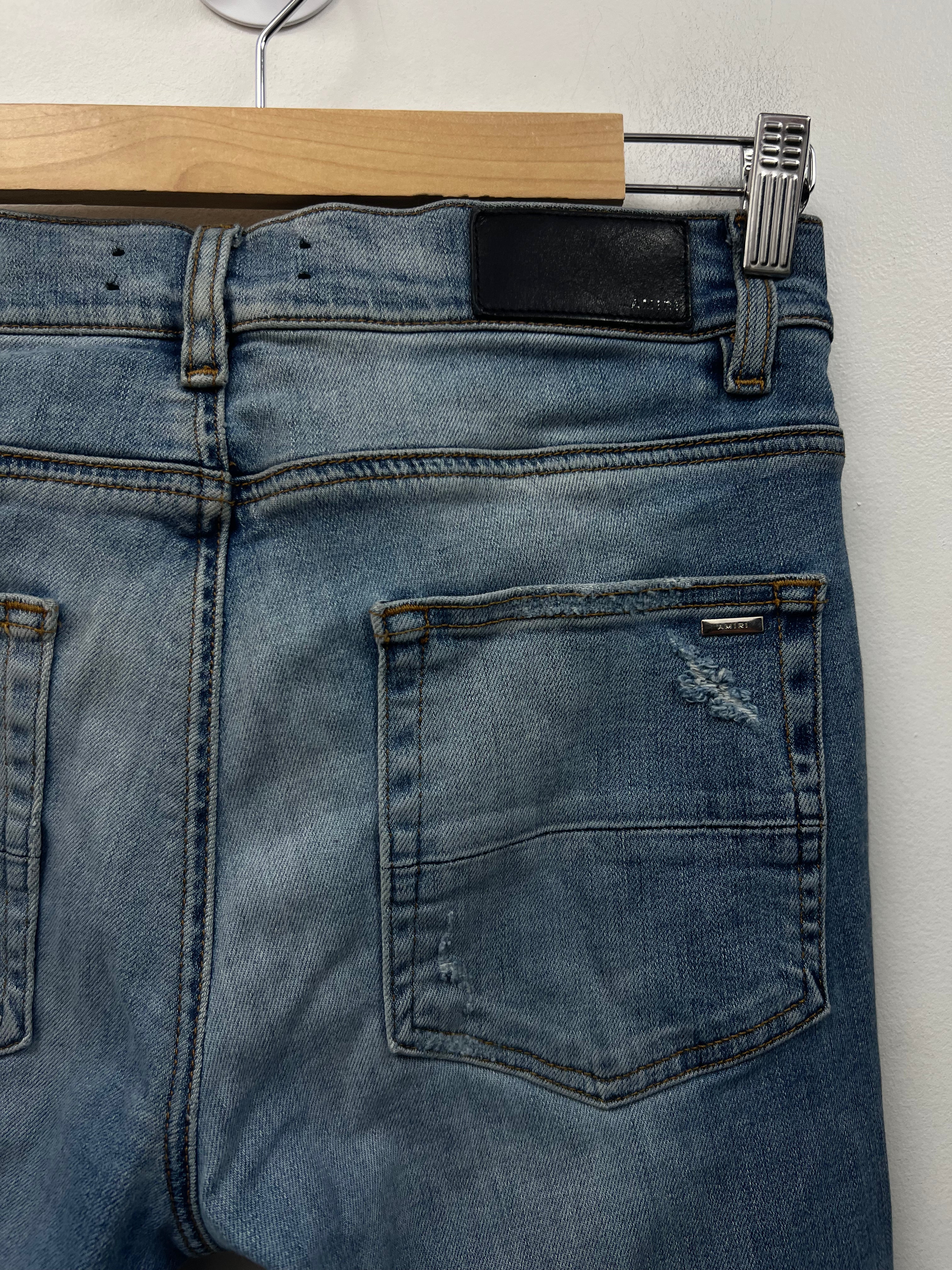 Amiri MX1 Light Wash Black White Patch (Old Season Zipper) Jeans