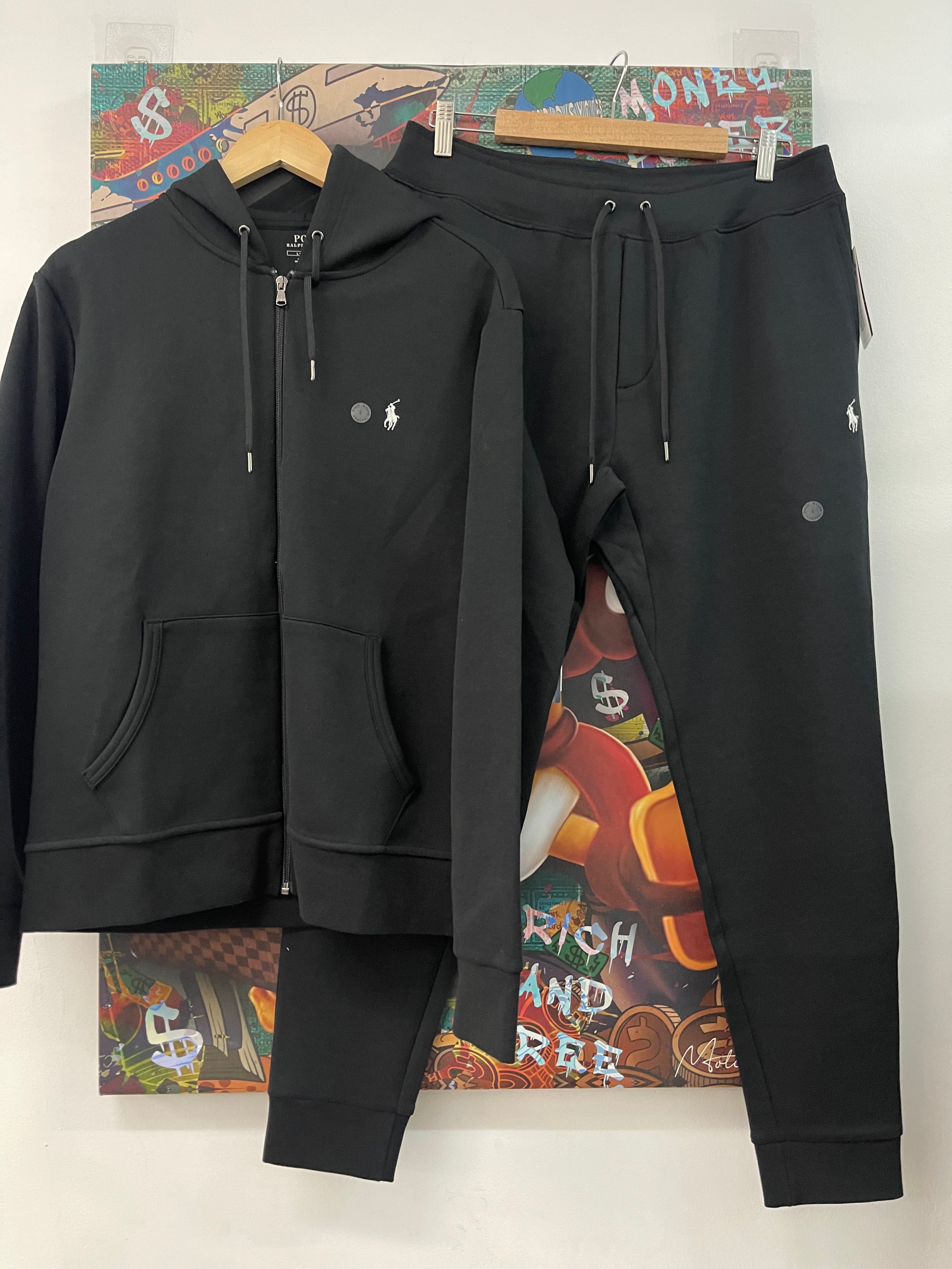 Polo Black White Tech Sweatsuit