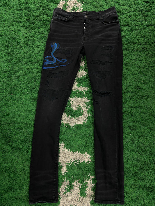 Amiri Jeans Black Blue Cobra Used 36 N/A