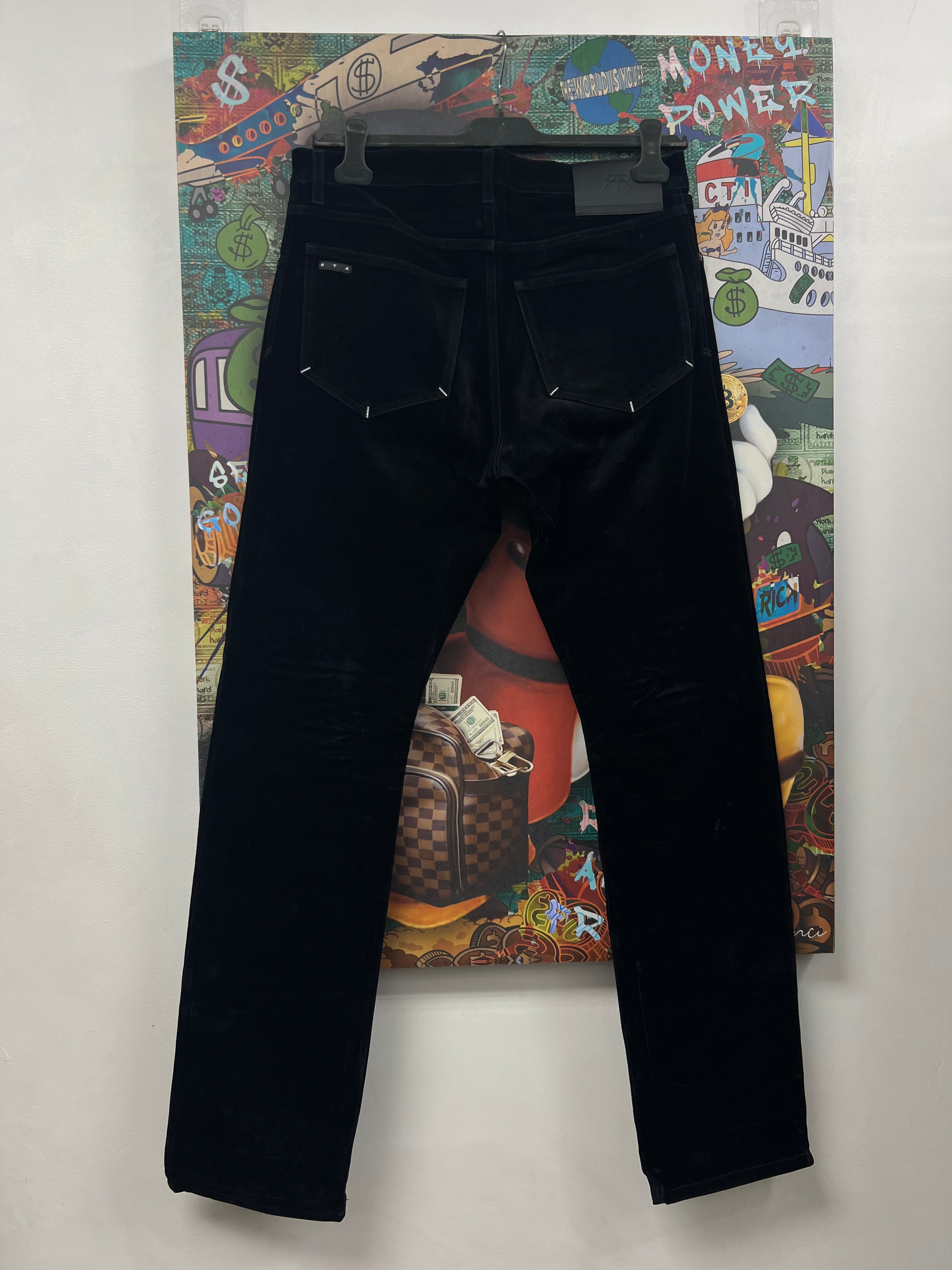 RTA Black Velvet Jeans
