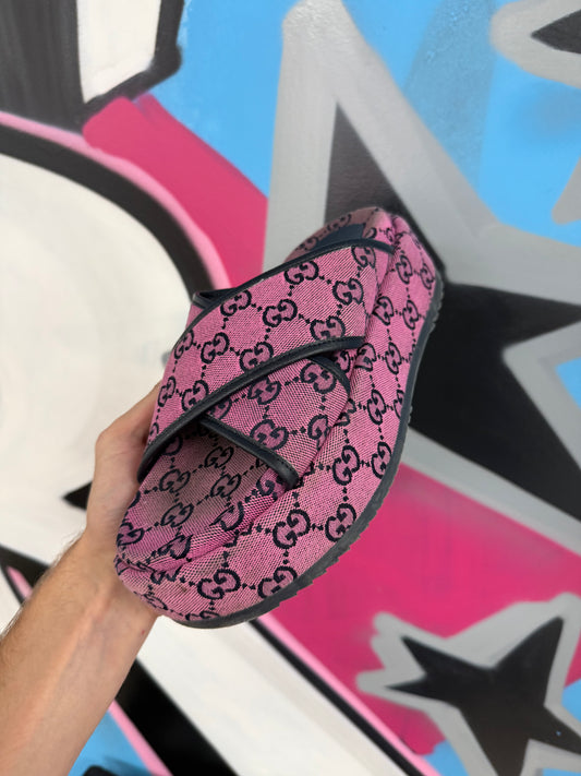 Gucci Platform Sandal Pink GG Used No Box