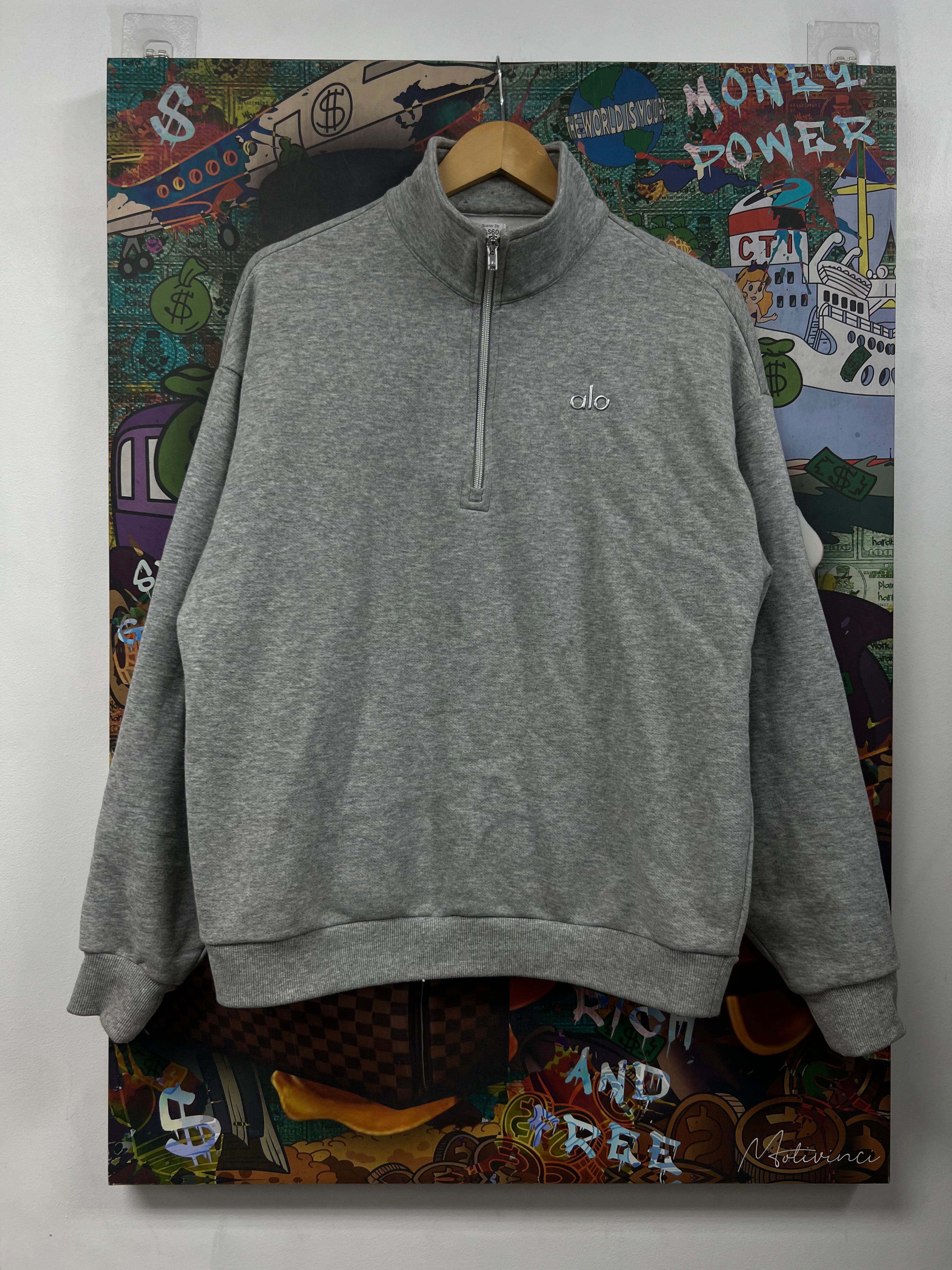 Alo Grey Accolade Quarter Zip