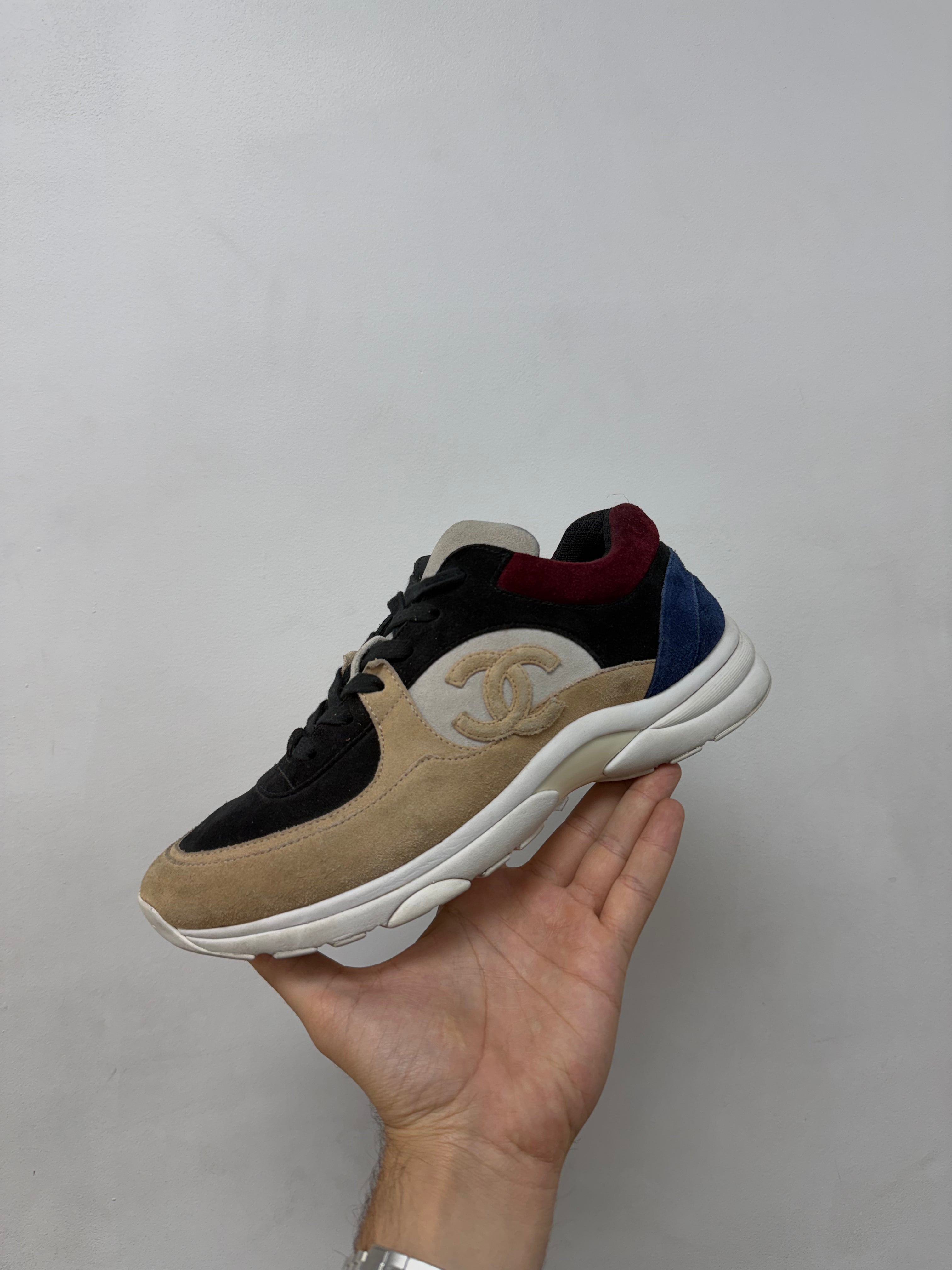 Chanel Stepper Multi Color Beige Maroon Blue Used 42 (US 9) No Box
