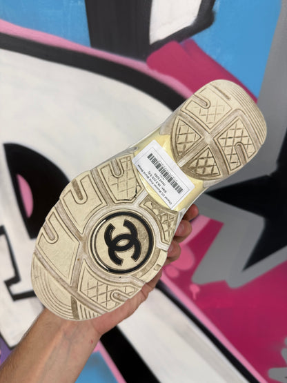 Chanel CC Runner Pink Black Beige Used No Box