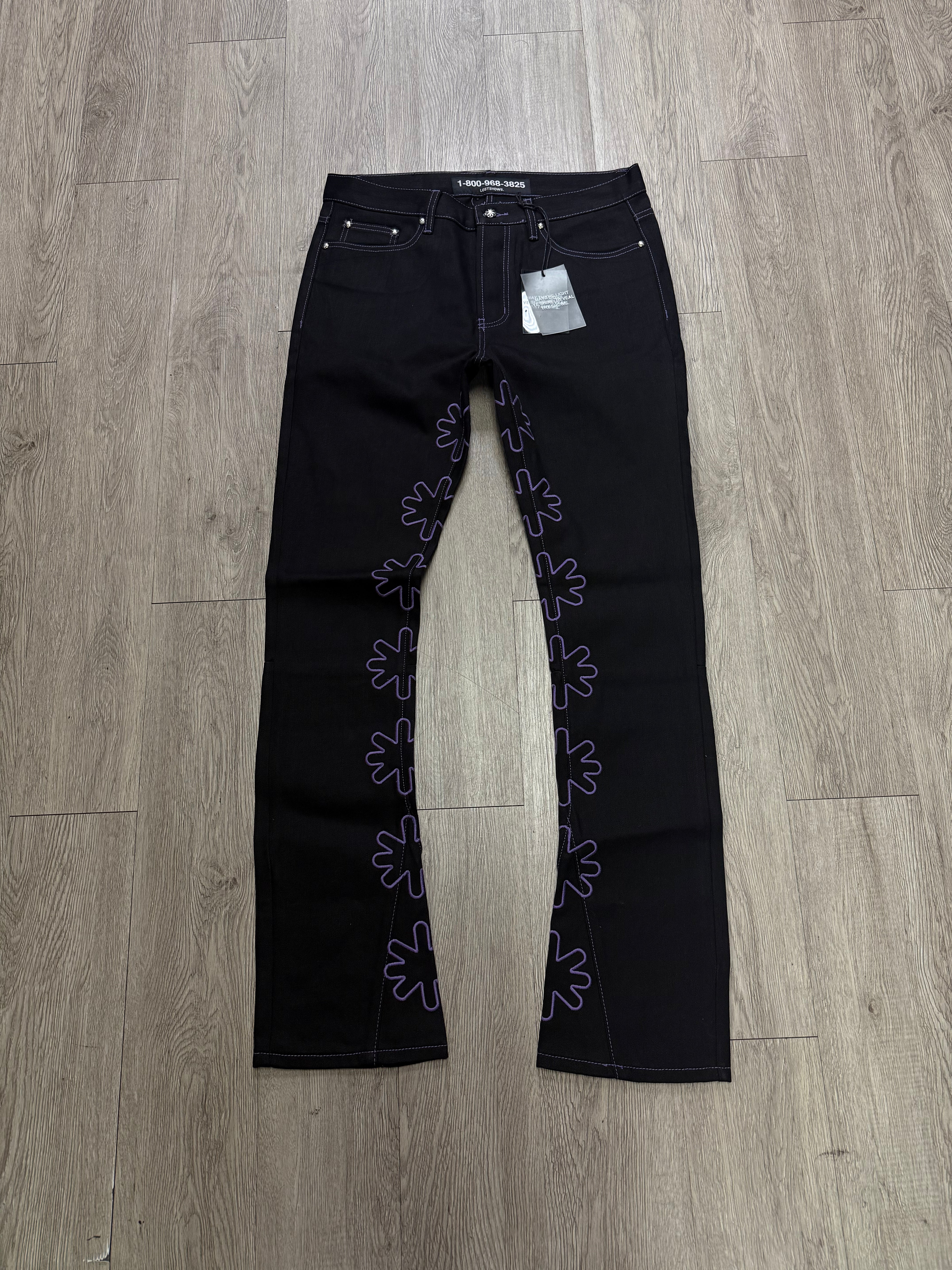 LOST SHDWS Black Purple Outline Jeans
