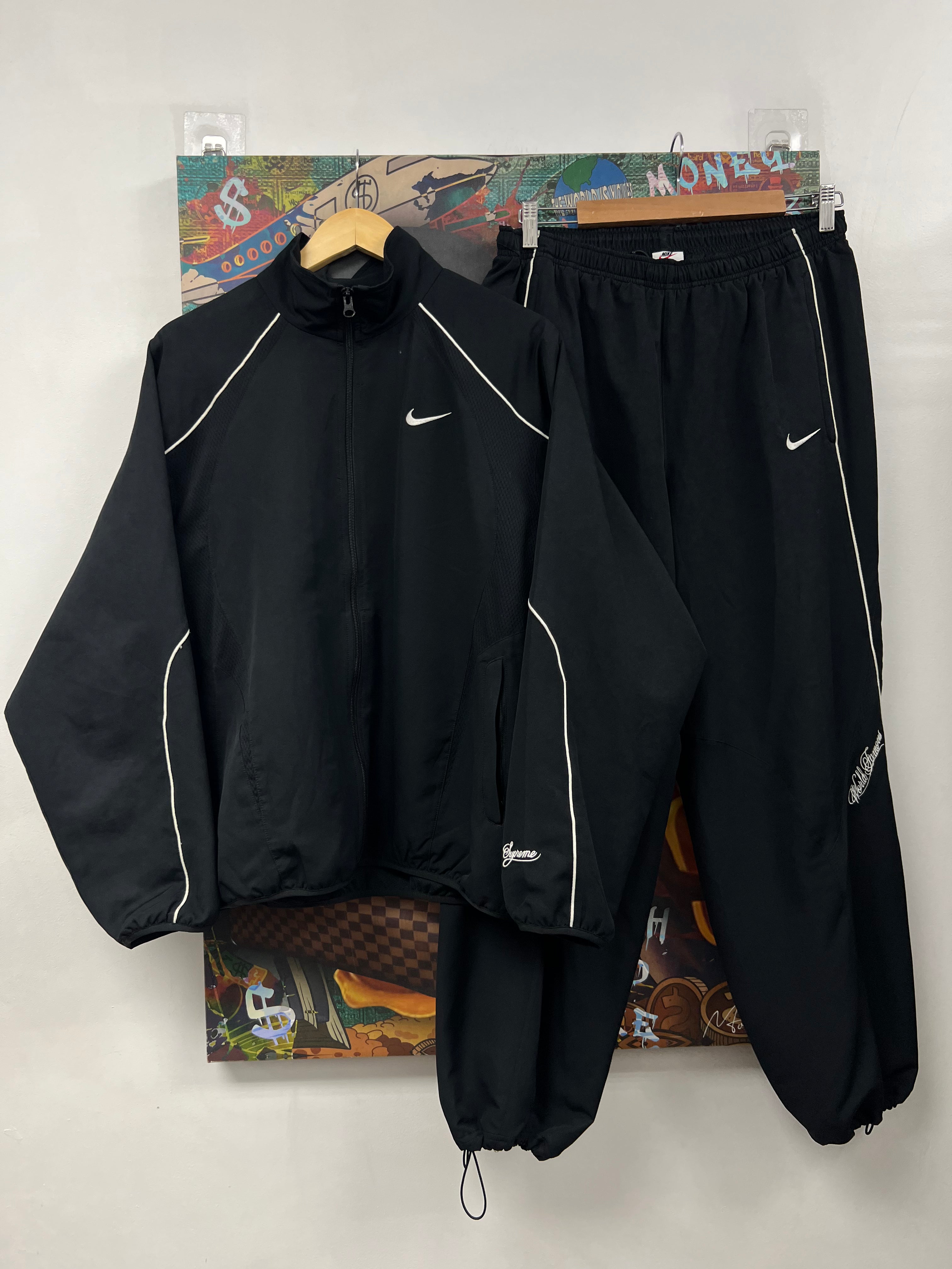 Supreme x Nike Black White Track Suit