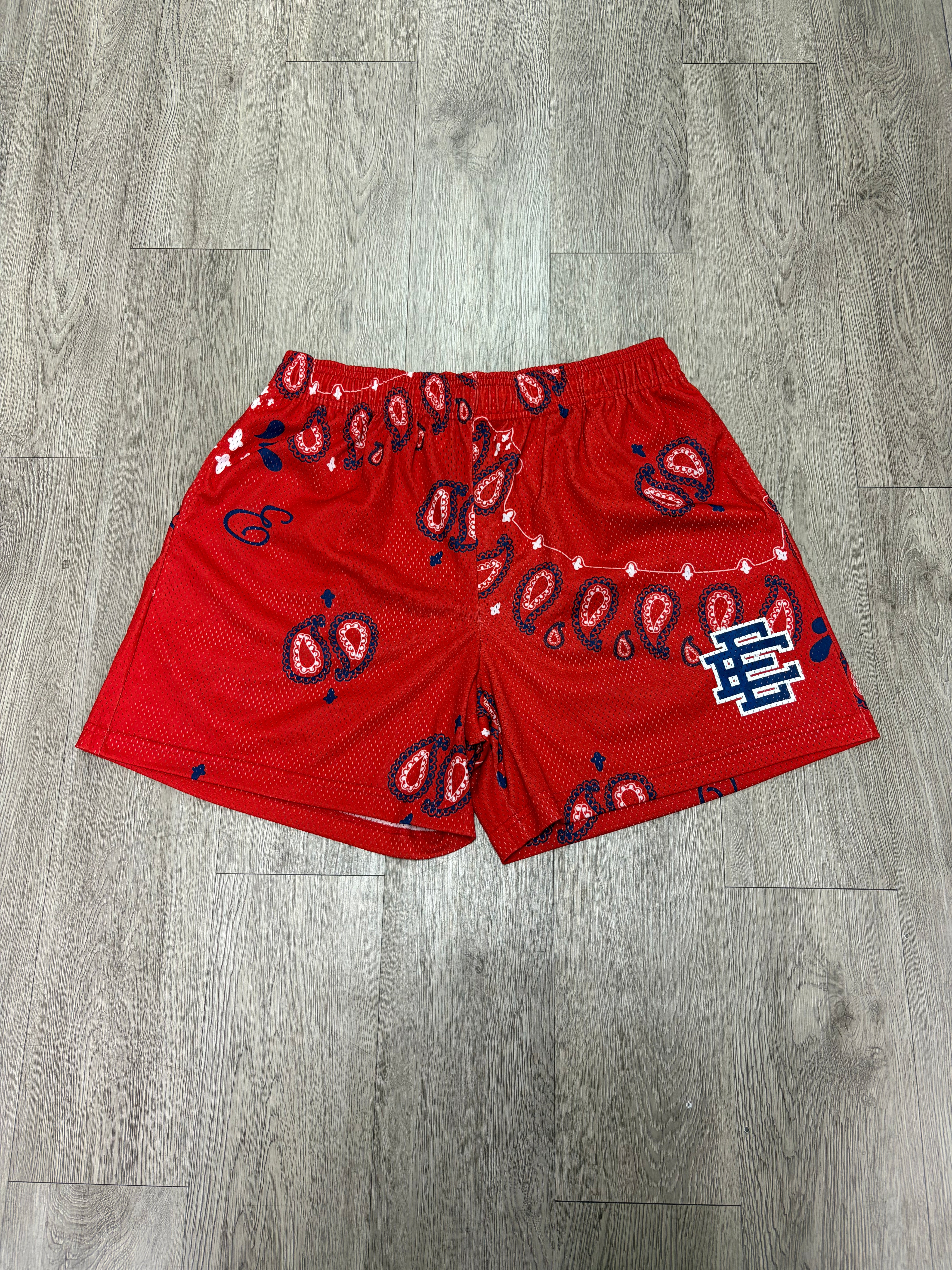 Eric Emanuel Red Navy Paisley Shorts