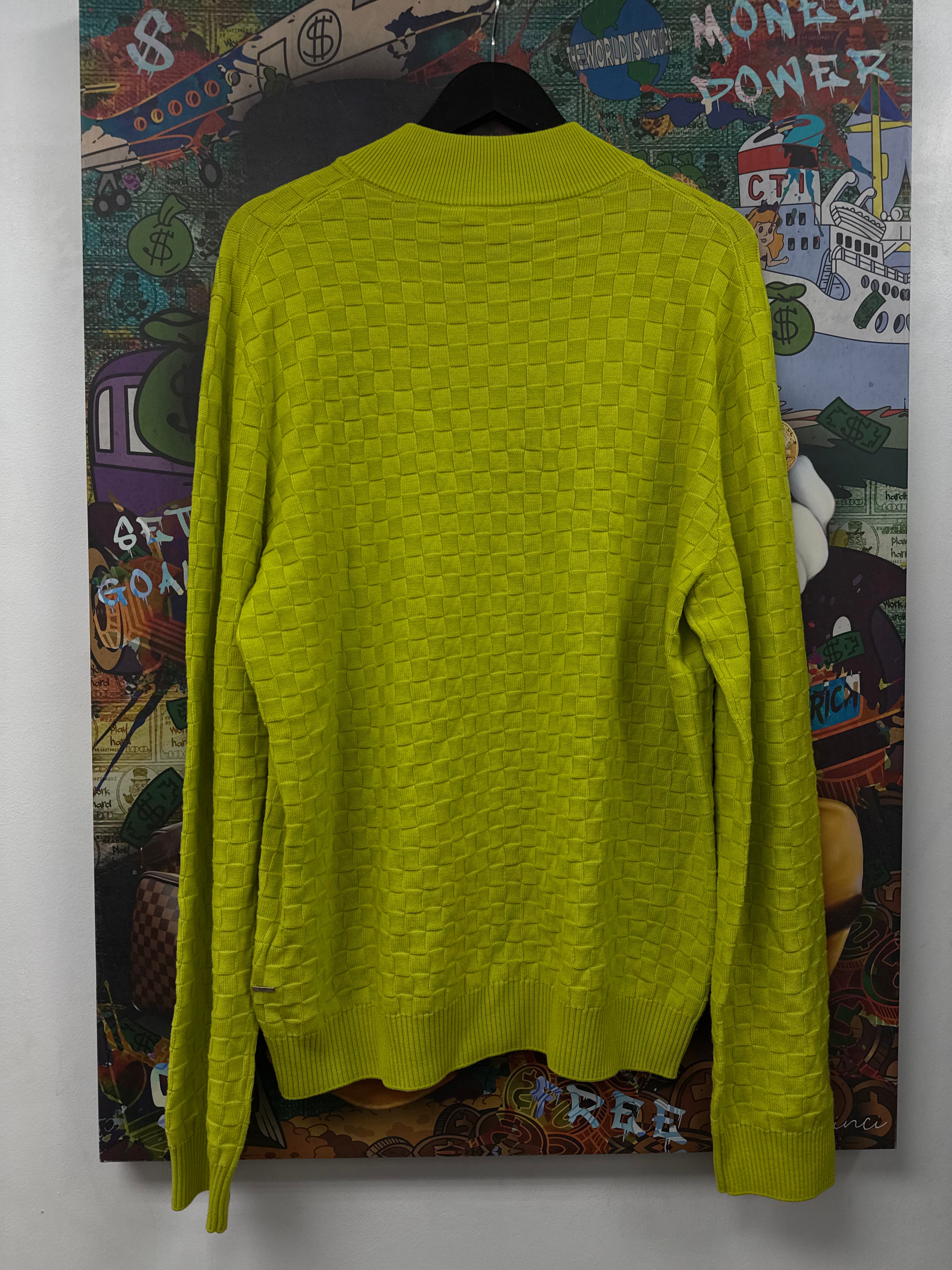 Louis Vuitton Lime Damier Knit Zip Up