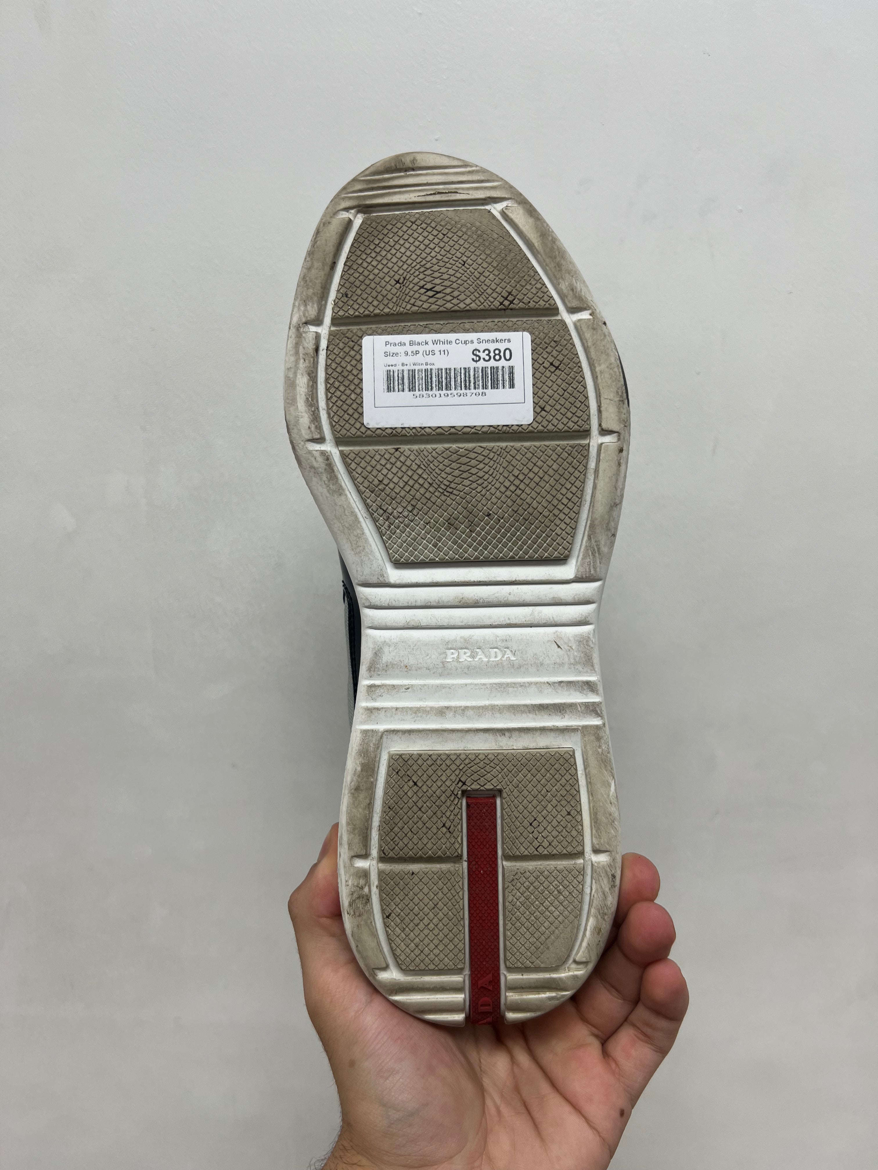 Prada Black White Cups Sneakers