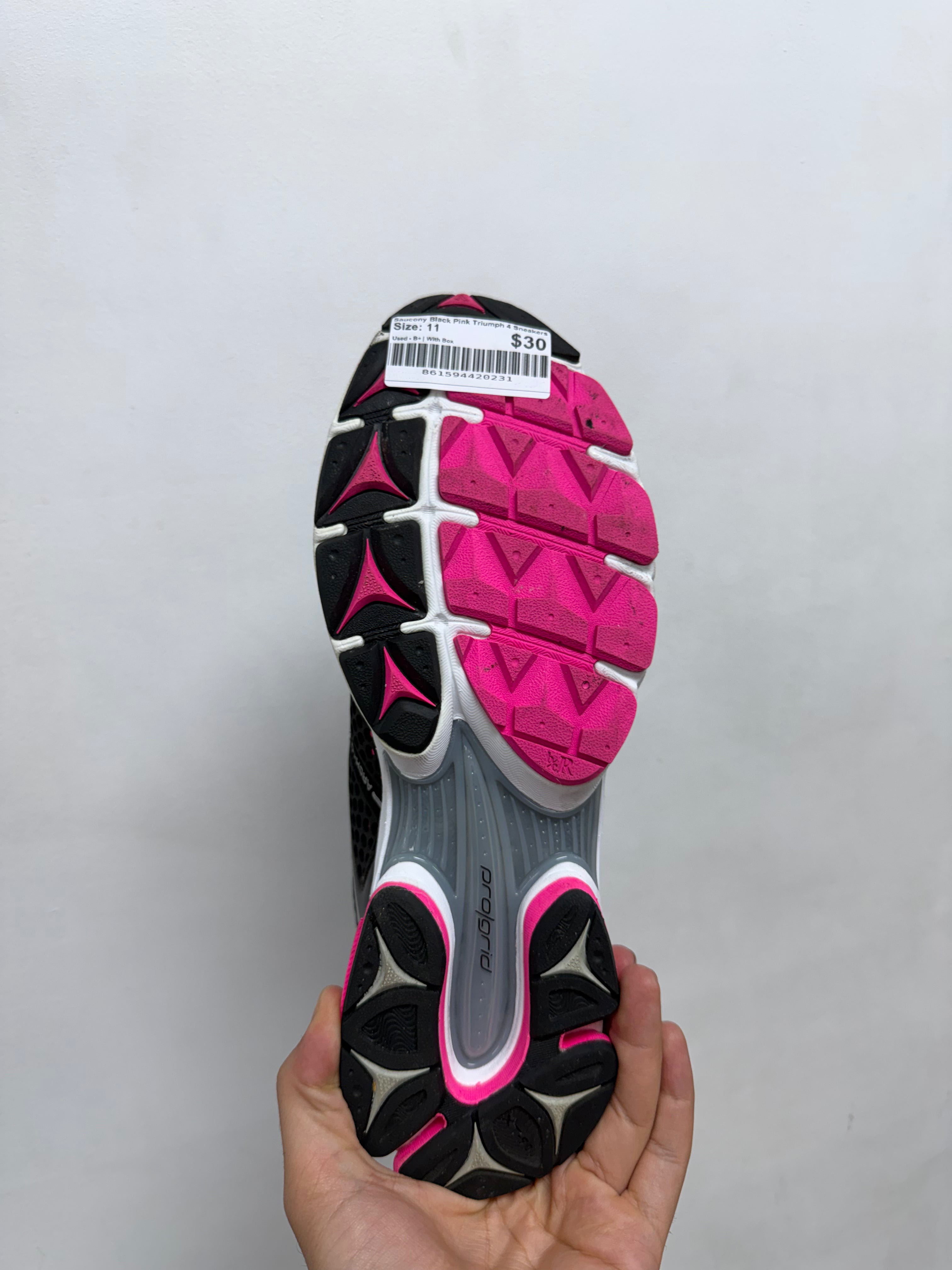 Saucony Black Pink Triumph 4 Sneakers
