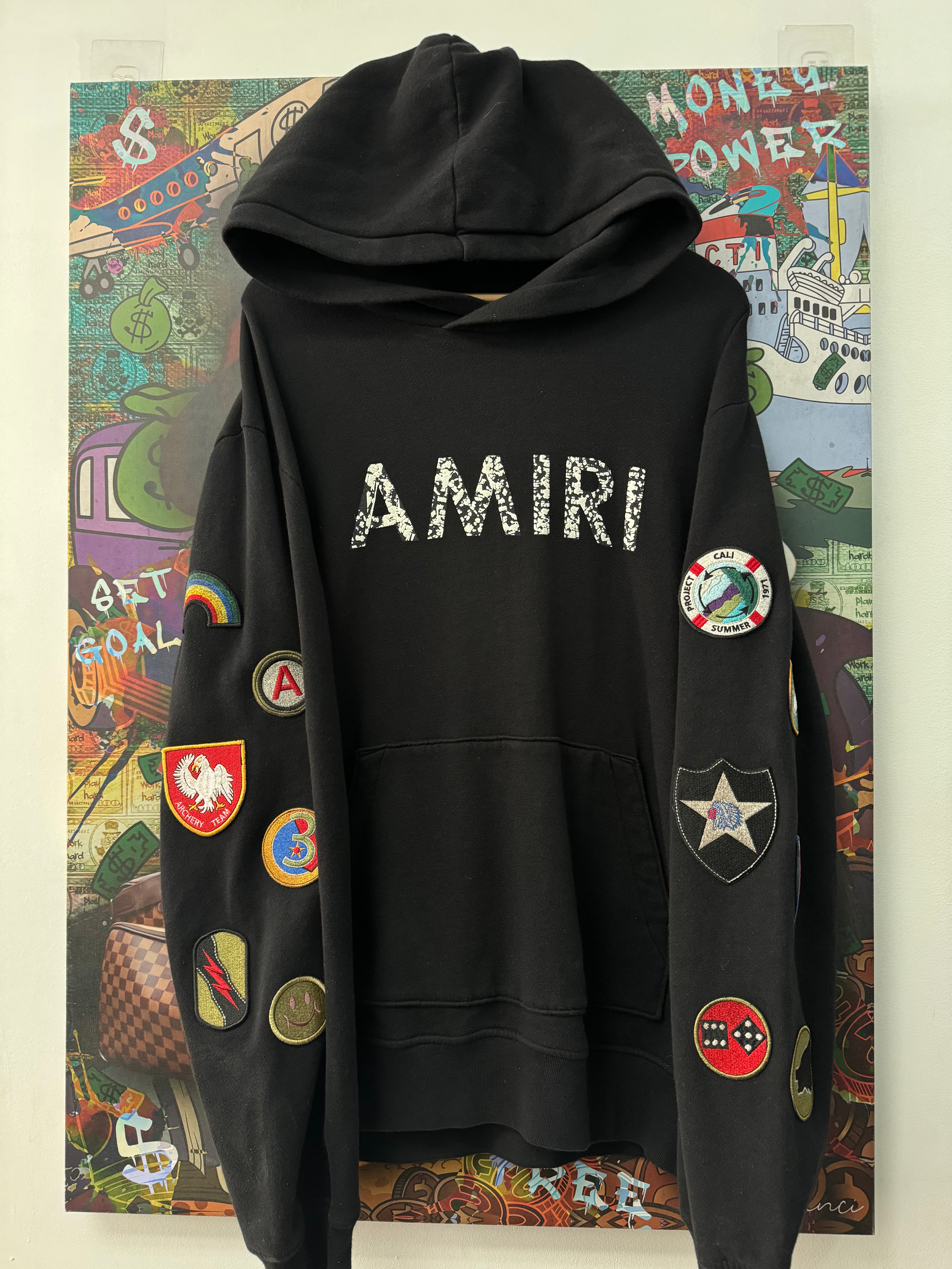 Amiri Black Logo Patch Hoodie