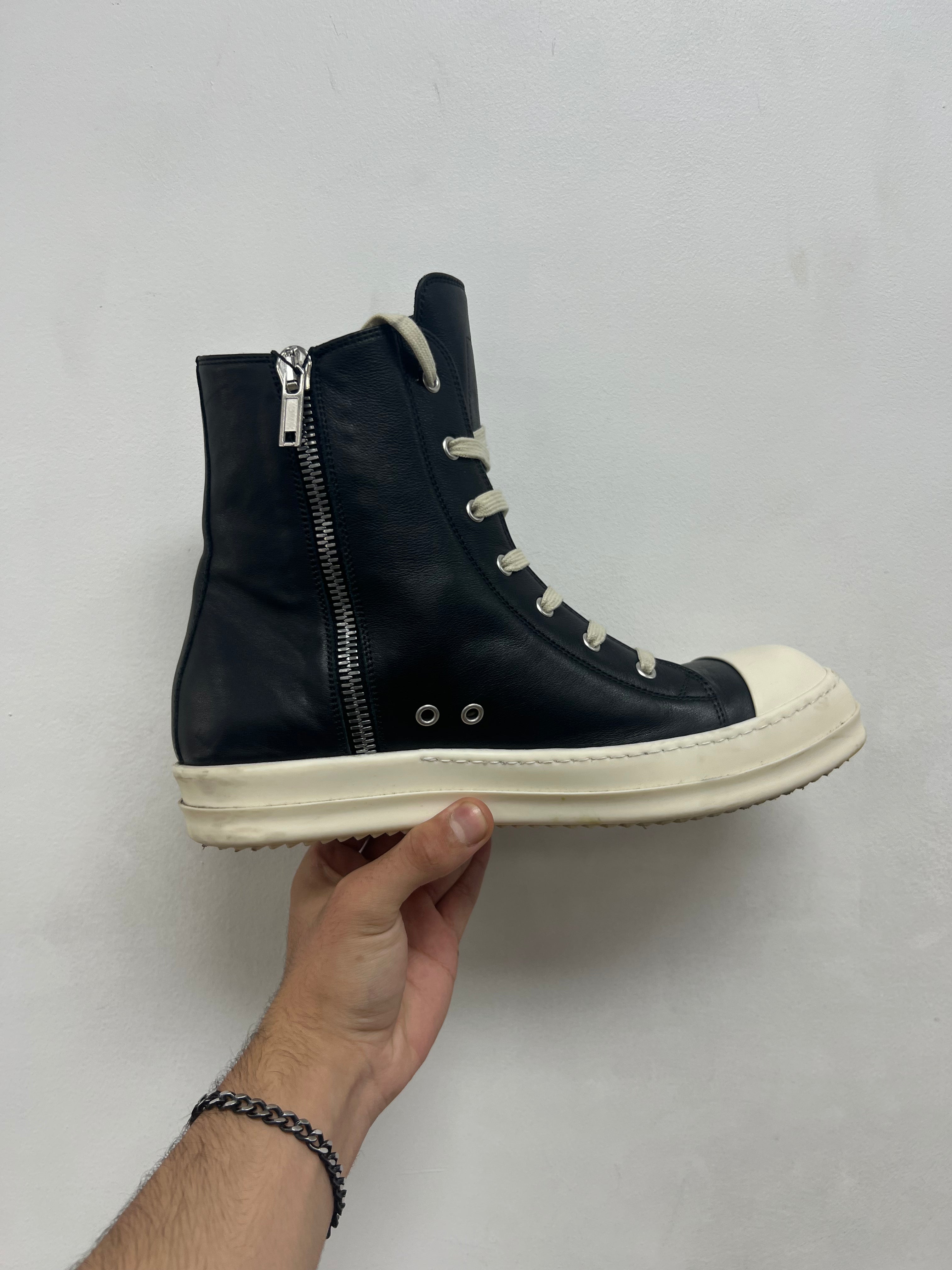 Rick Owens Black & Milk Mainline Ramone High Sneakers