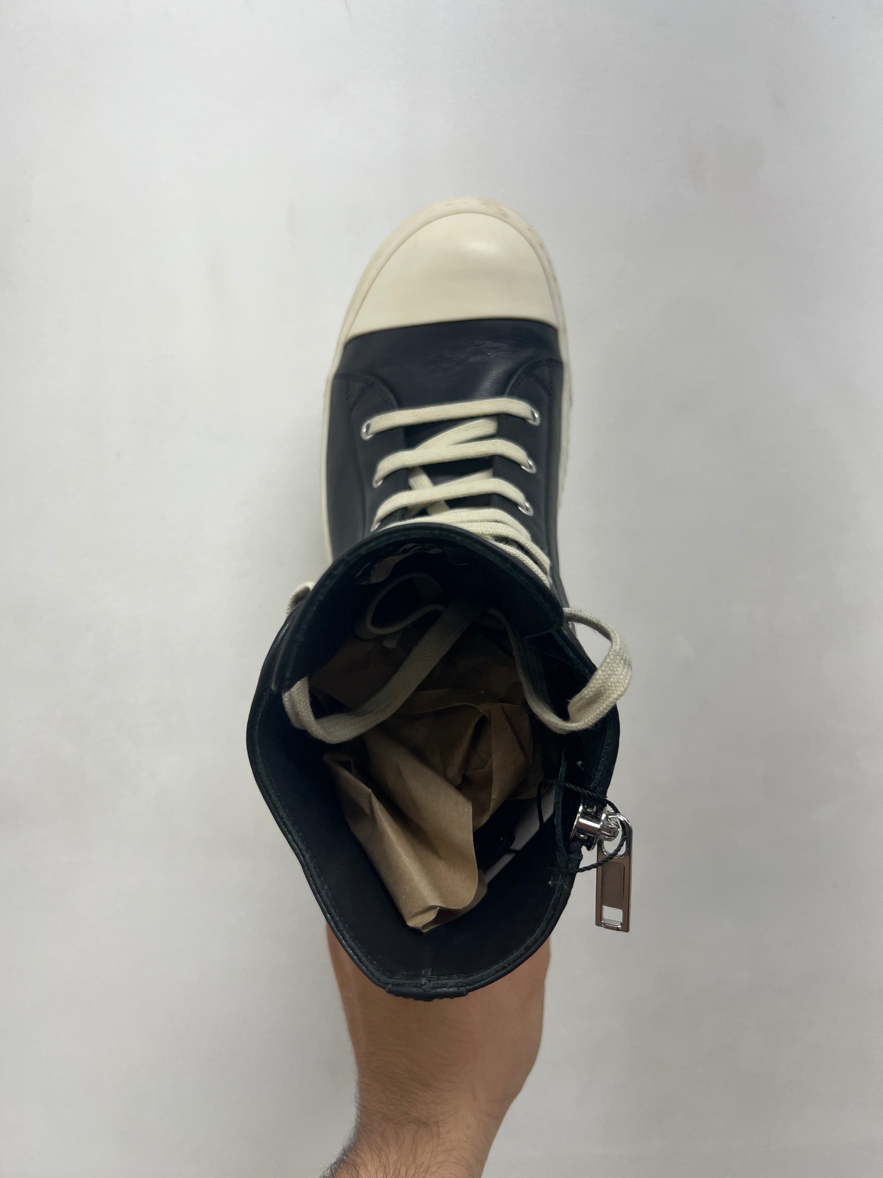 Rick Owens Black & Milk Mainline Ramone High Sneakers
