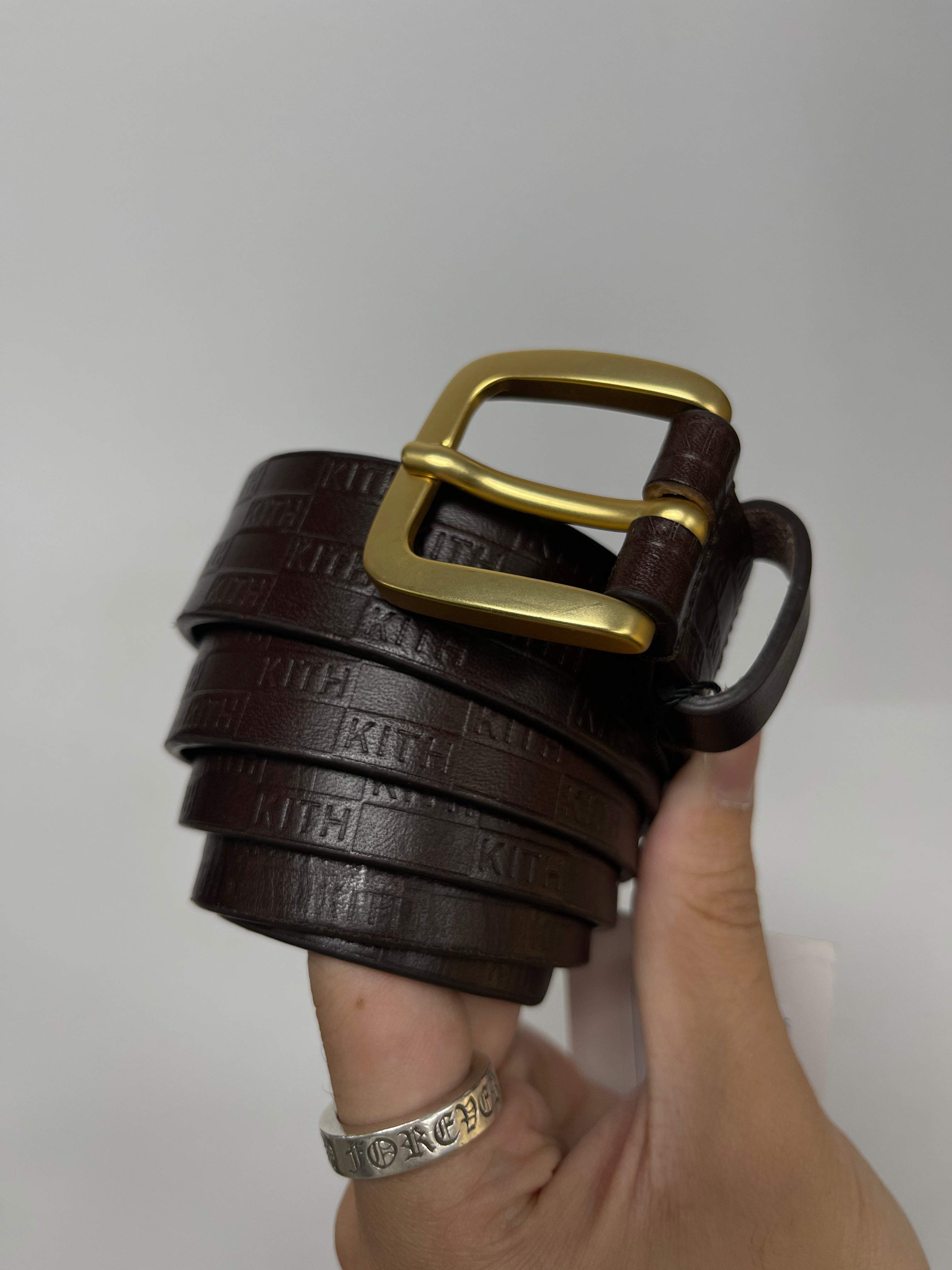 Kith Brown Embossed Belt
