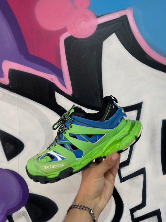 Balenciaga Blue Lime Track Sneakers