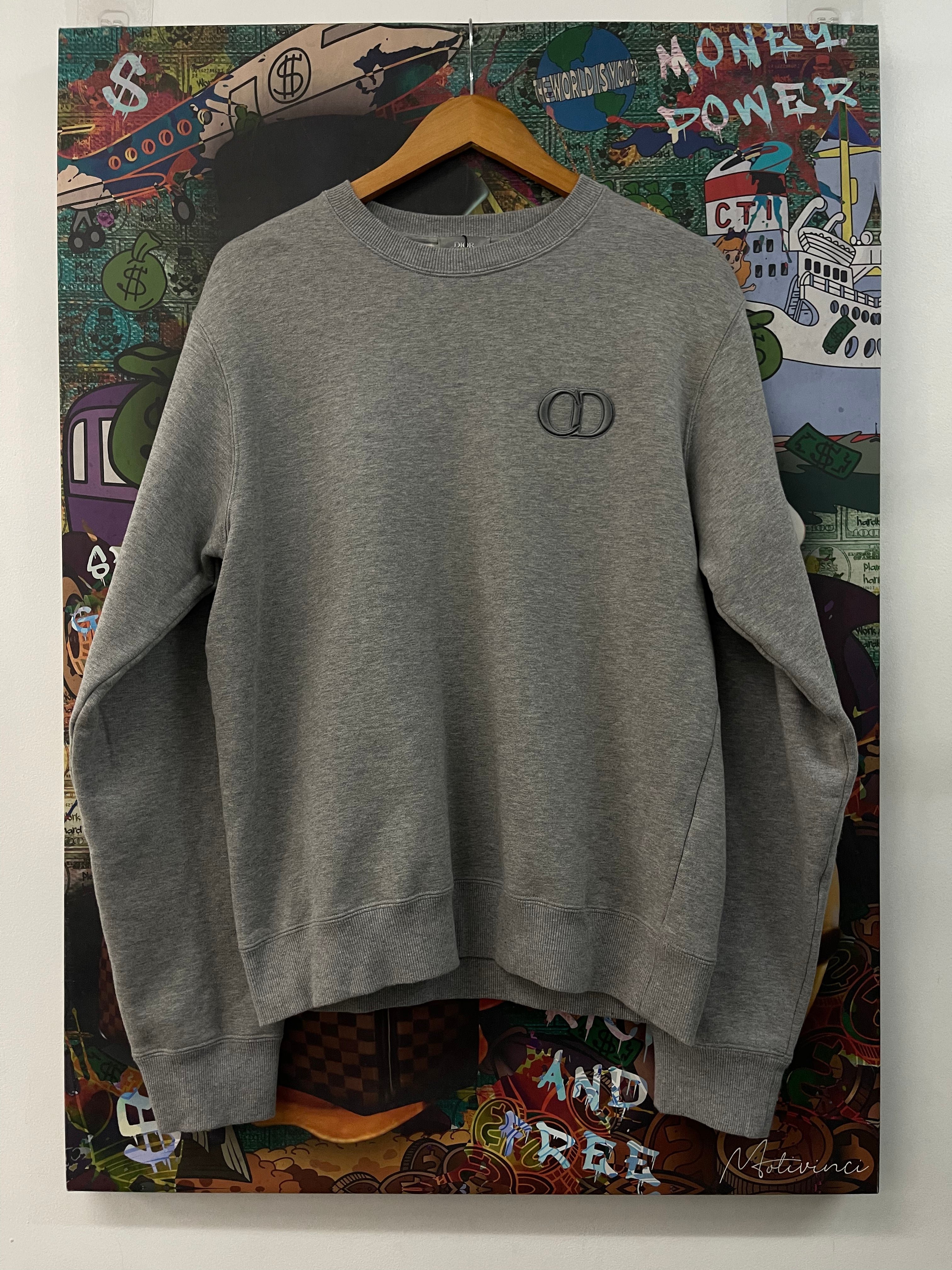 Dior Grey CD Logo Crewneck