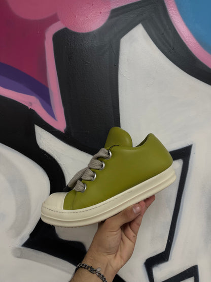 Rick Owens Green Padded Jumbo Lace Sneakers