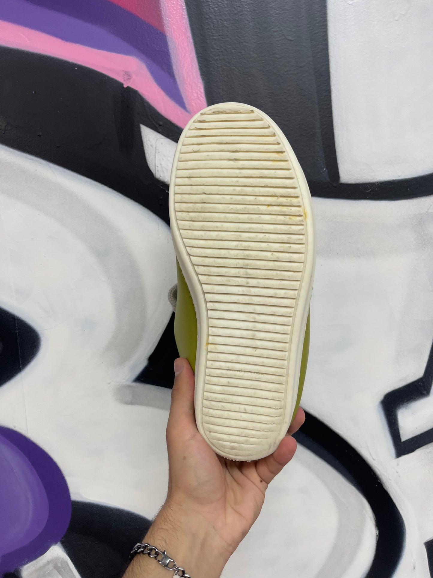 Rick Owens Green Padded Jumbo Lace Sneakers