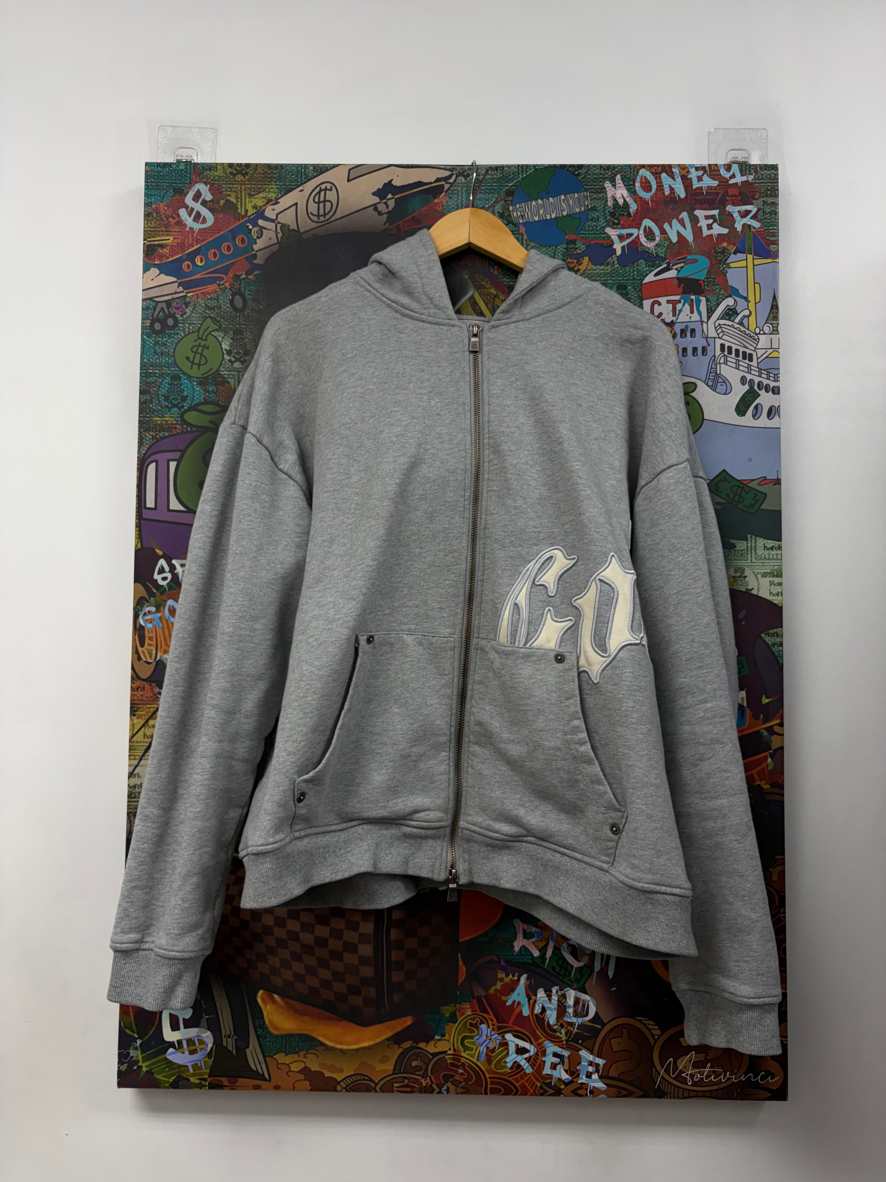 Godspeed Grey Cream OG Logo Zip Up