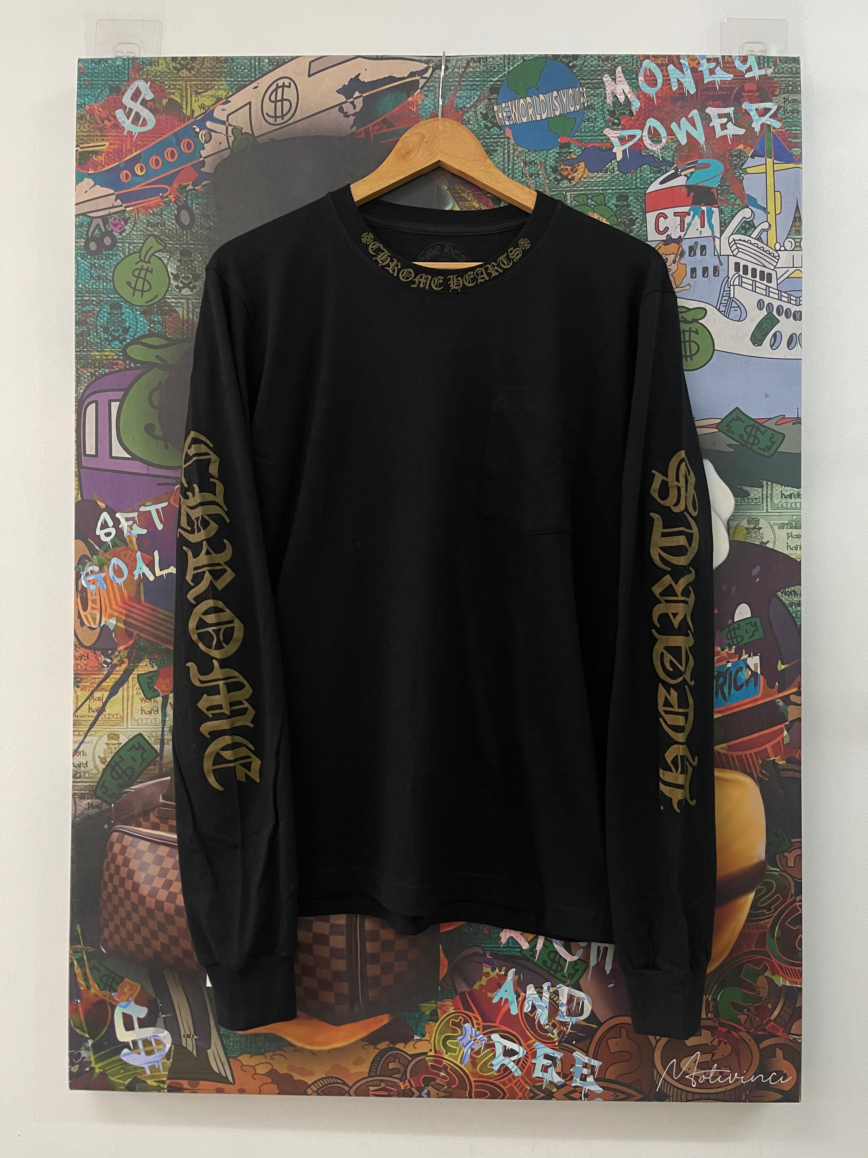 Chrome Hearts Black Olive Neck Logo Long Sleeve